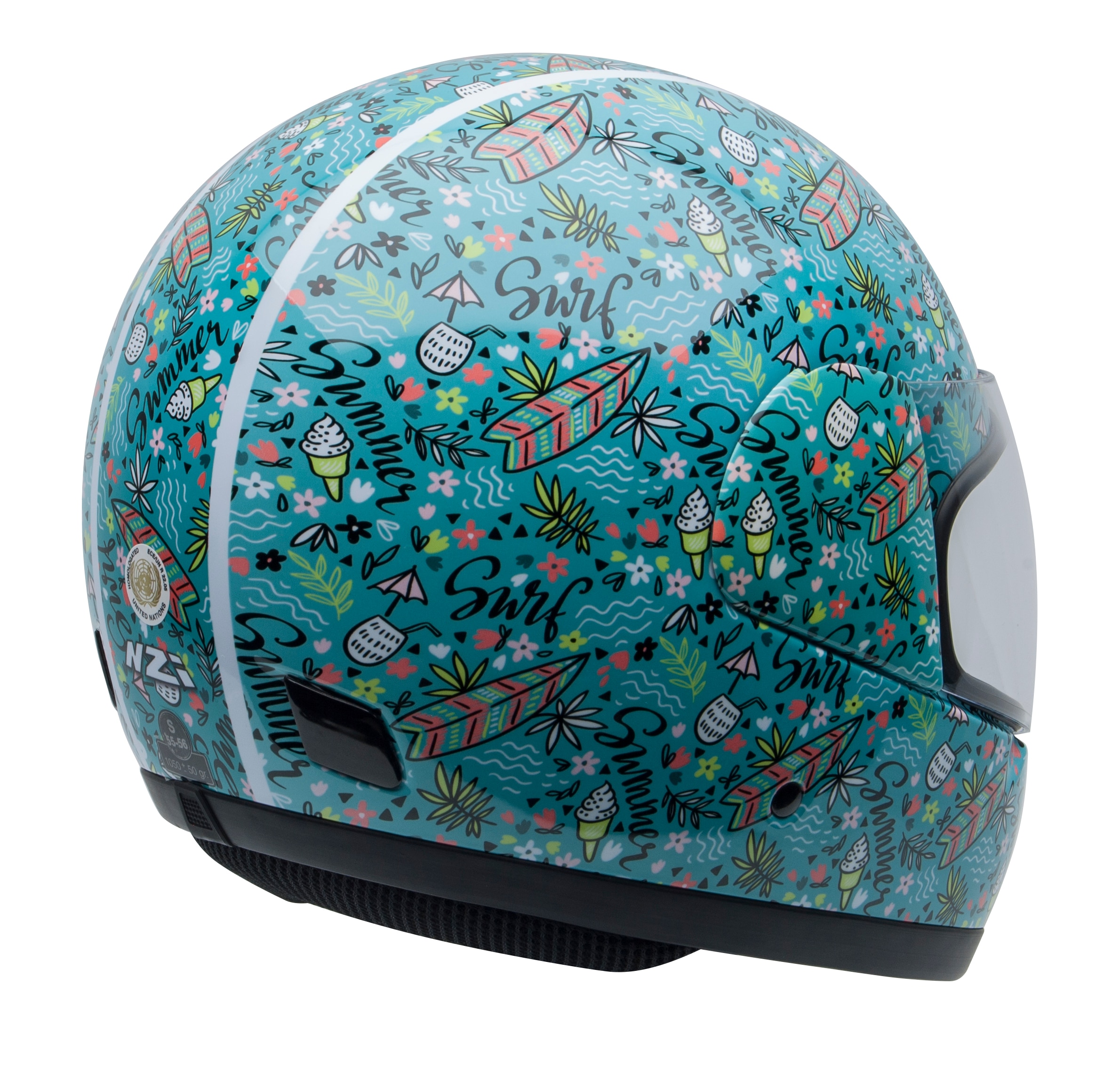 Casco de moto Integral activy junior NZI - Blanco / Pistacho Blanco / Pistacho-2