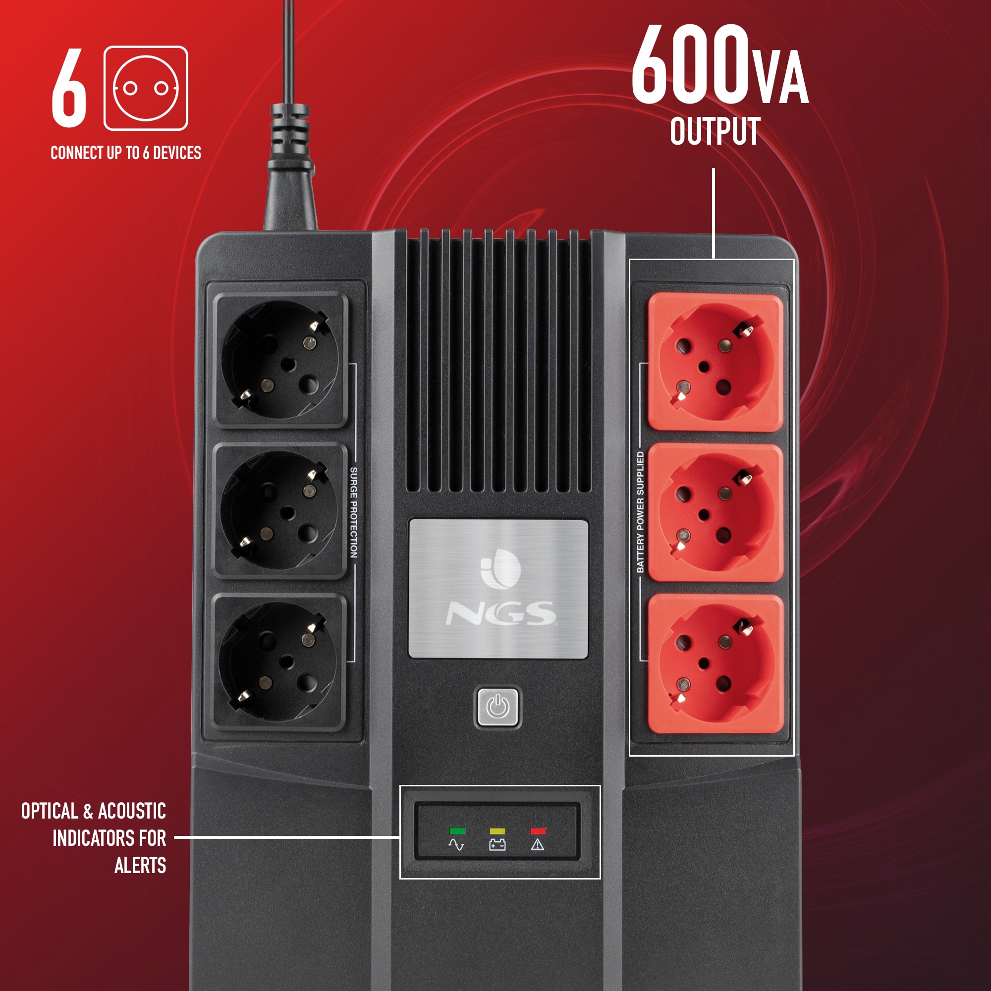 Sistema SAI Offlin NGS Fortress Bunker con Autonomía de 5 a 10 minutos - Negro Negro-4