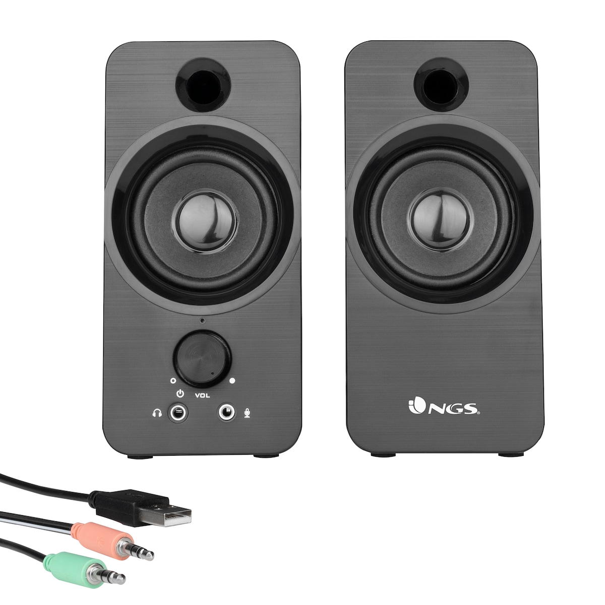 Altavoces Multimedia NGS SB350 2.0 para PC con Salida Auriculares, Conexión USB NGS Negro-6