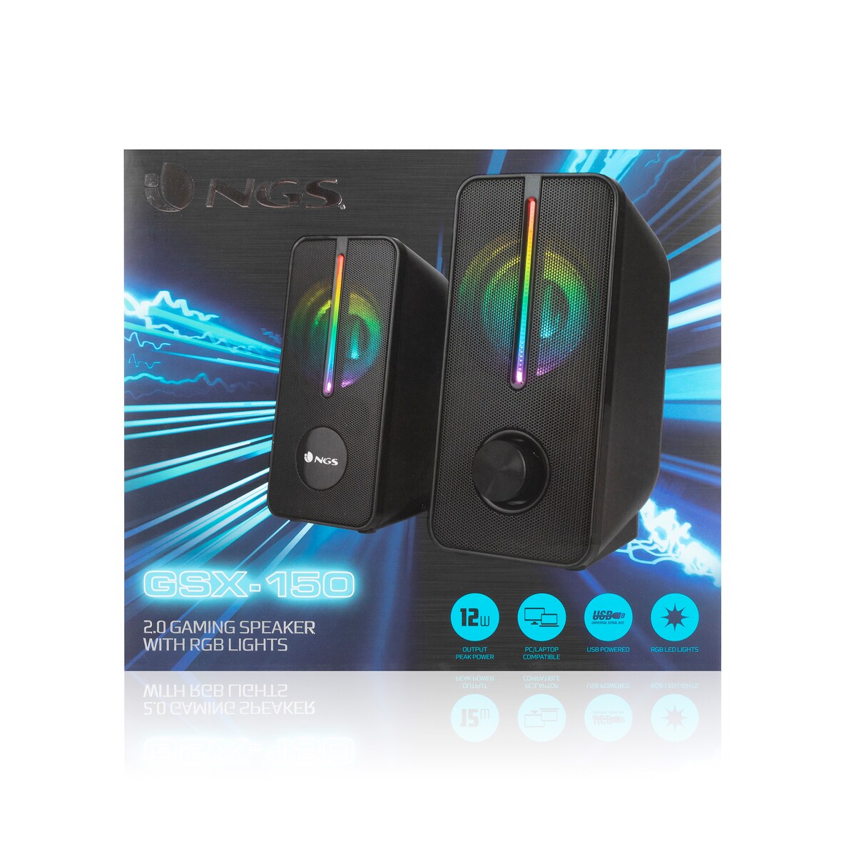 Altavoces Stereo NGS GSX-150 Gaming con iluminación Led RGB y Entrada Jack 3.5mm NGS Negro-6