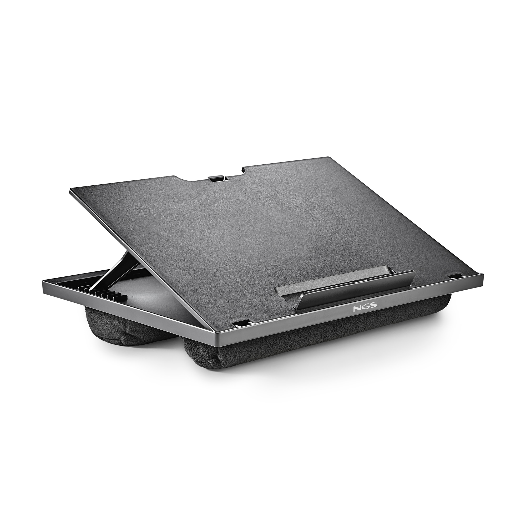 Imagen 0 de Soporte de Regazo NGS Lap Nest Multifuncional y Ergonómico  con Base Acolchada Negro