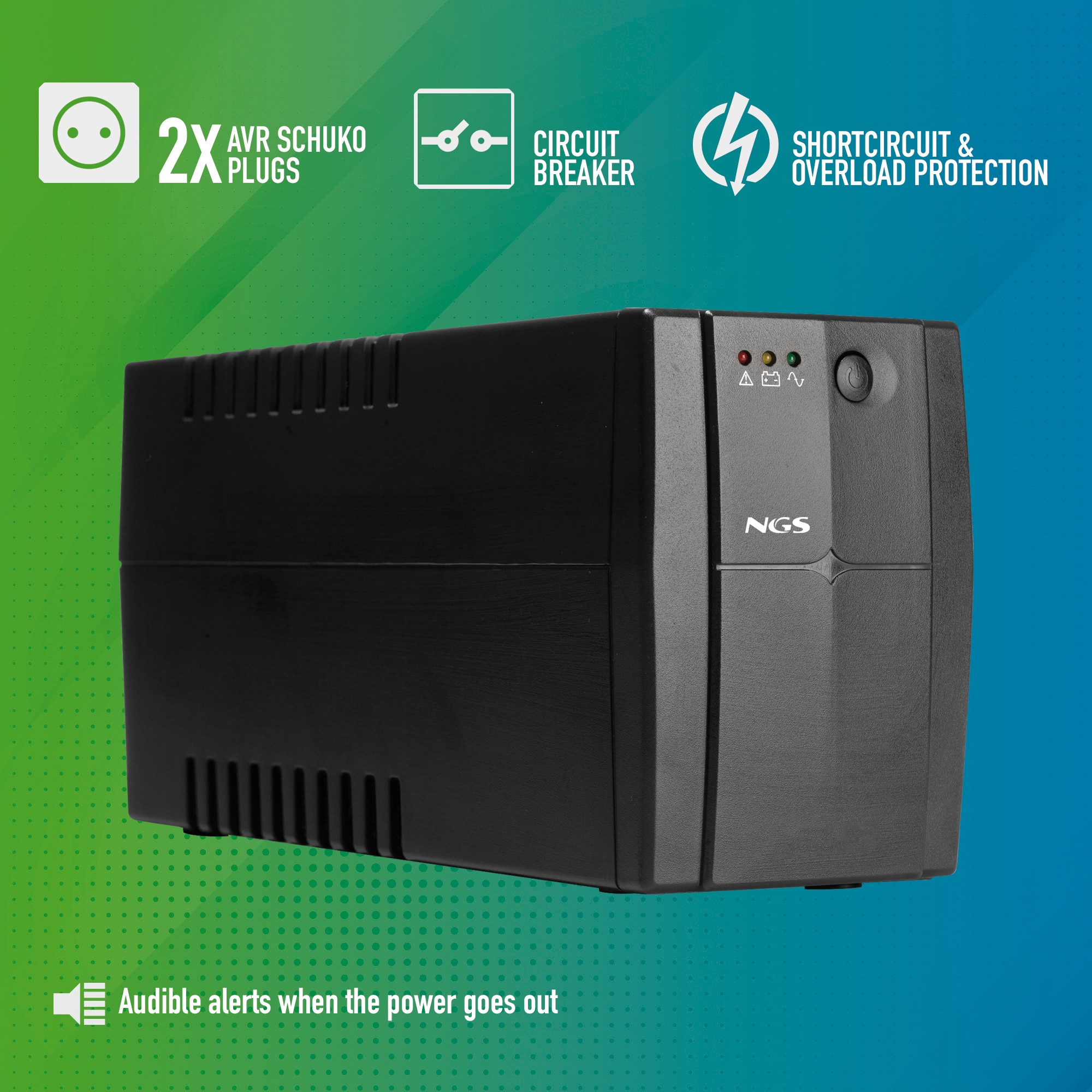 Sistema SAI Offline NGS Fortress 900 v3 con Autonomía de 5 a 10 minutos - Negro Negro-2