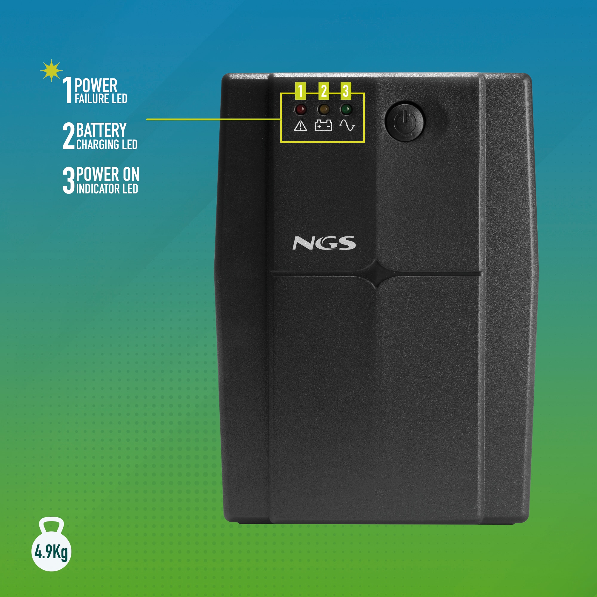 Sistema SAI Offline NGS Fortress 900 v3 con Autonomía de 5 a 10 minutos - Negro Negro-6