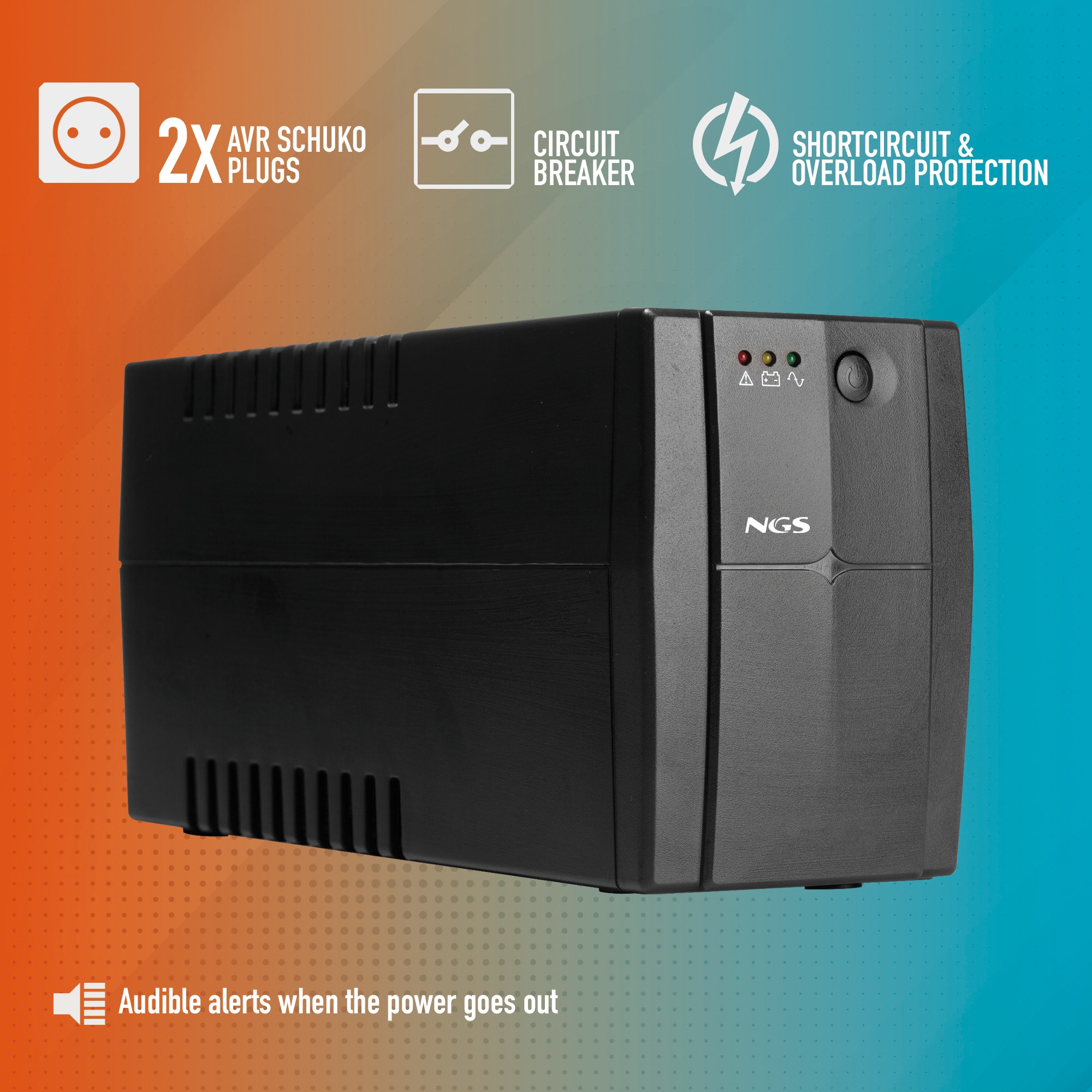 Sistema SAI Offline Fortress 1200 v3 con Autonomía de 5 a 10 minutos - Negro Negro-2
