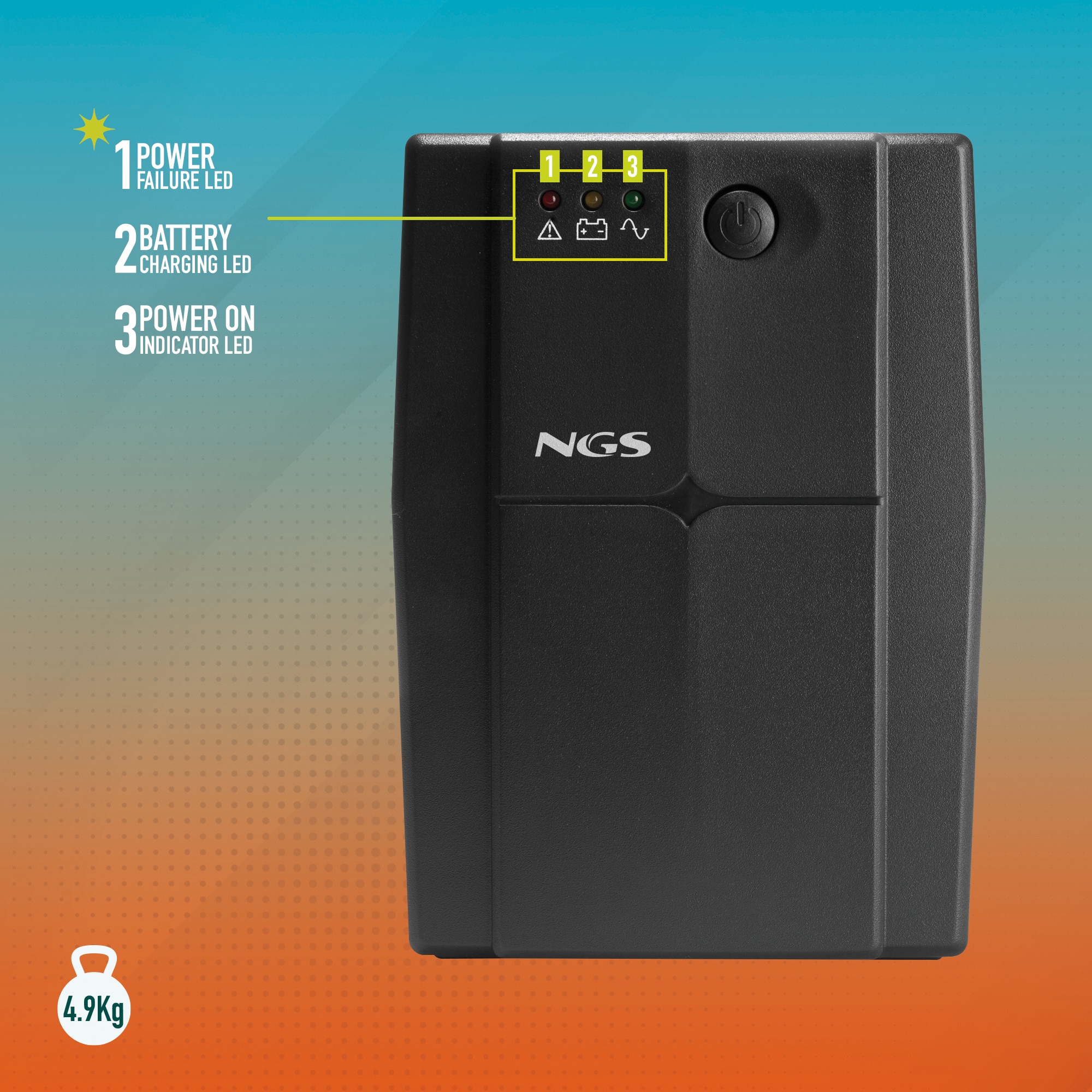 Sistema SAI Offline Fortress 1200 v3 con Autonomía de 5 a 10 minutos - Negro Negro-6