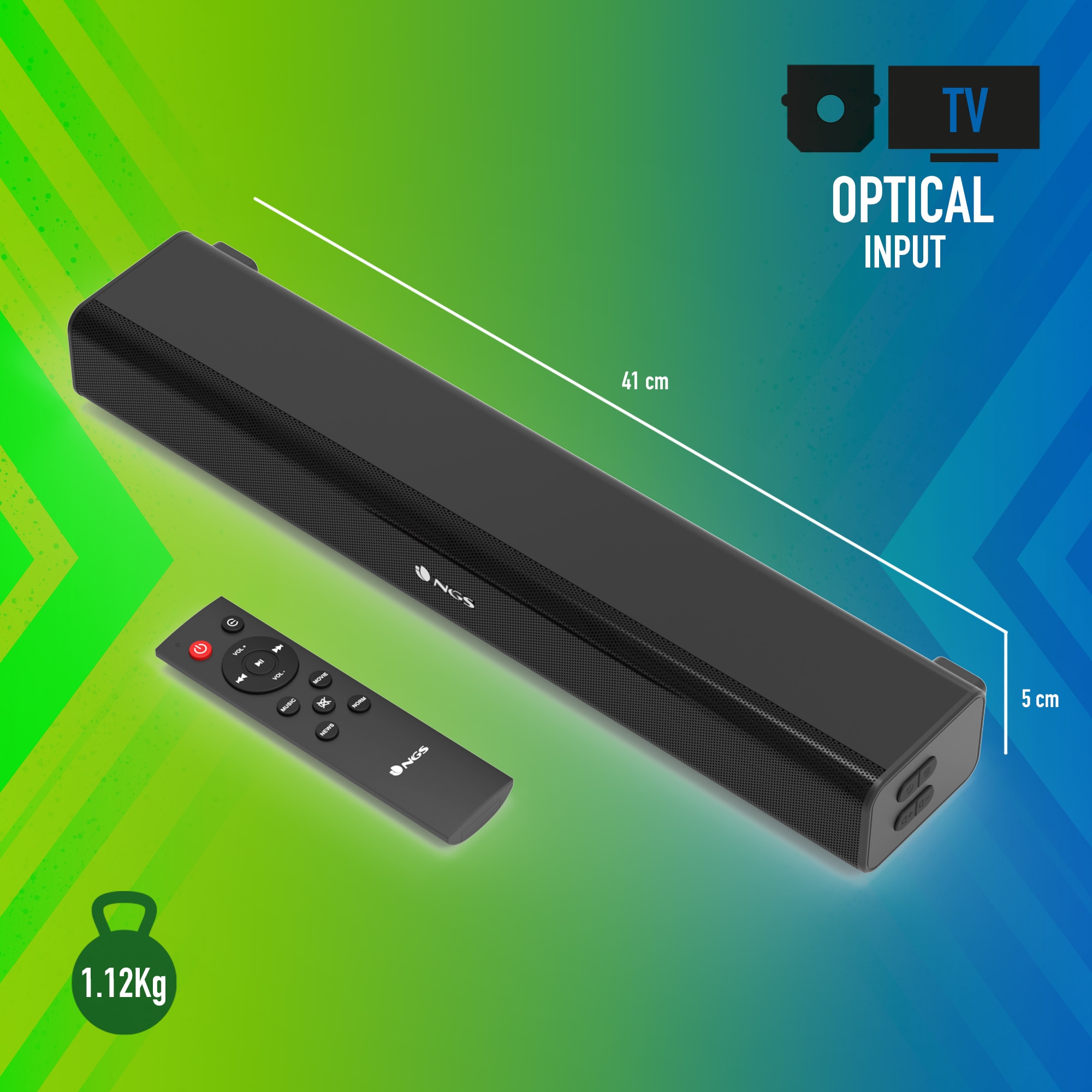 Barra de Sonido Subway 2.0 compatible con tecnología Bluetooth, Incluye mando a distancia NGS - Negro Negro-4
