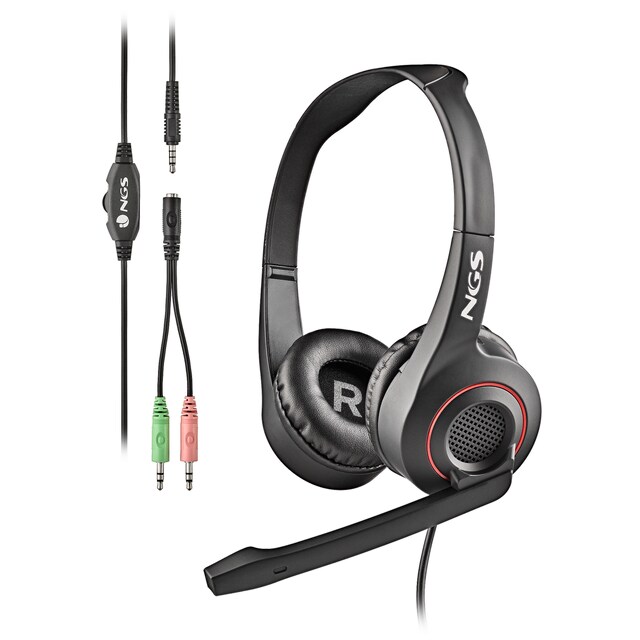 Imagen 0 de Auricular Stereo NGS MSX 10 Pro con Micrófono Ajustable y Conexión Jack 3.5mm + Adaptador Doble Jack