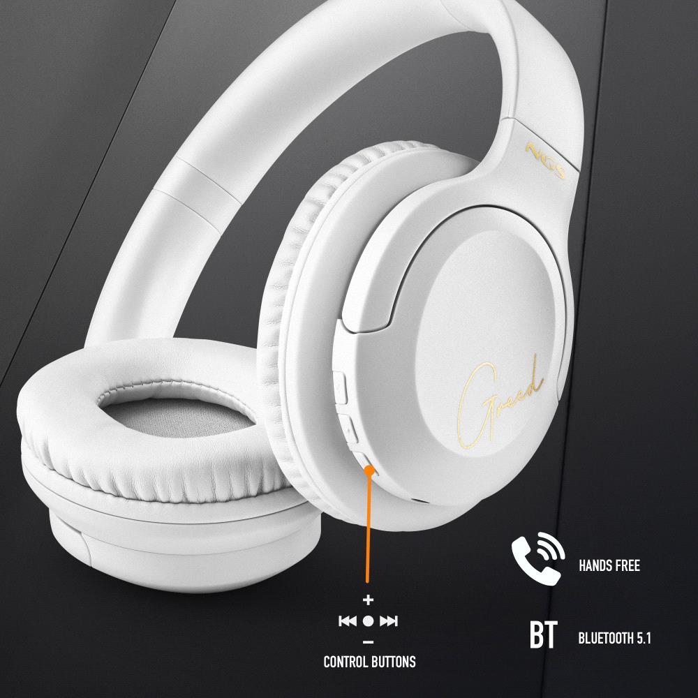 Auriculares de diadema NGS Inalámbricos Artica Greed con Micrófono - Blanco Blanco-5