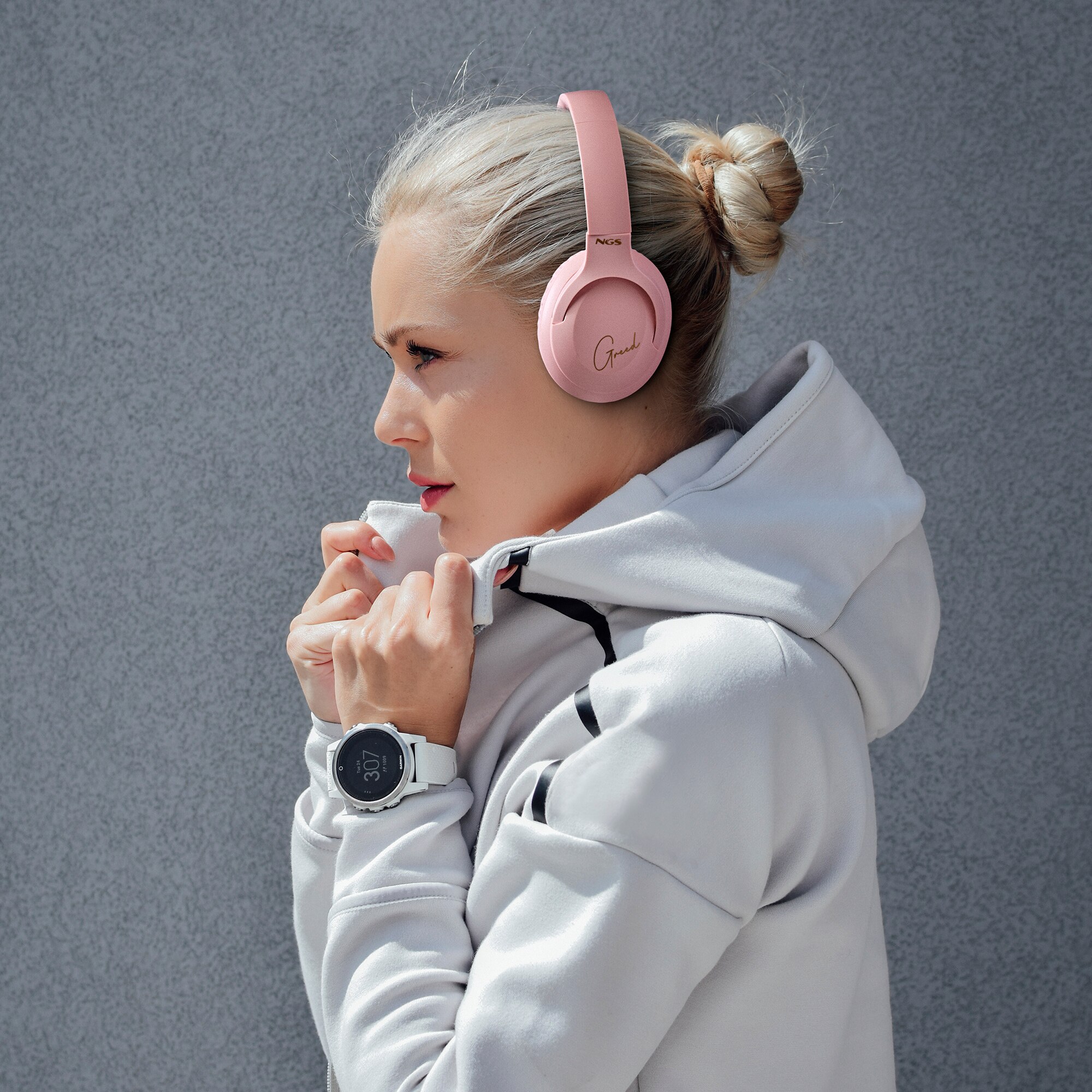Auriculares de diadema NGS Inalámbricos Artica Greed con Micrófono - Rosa Rosa-2