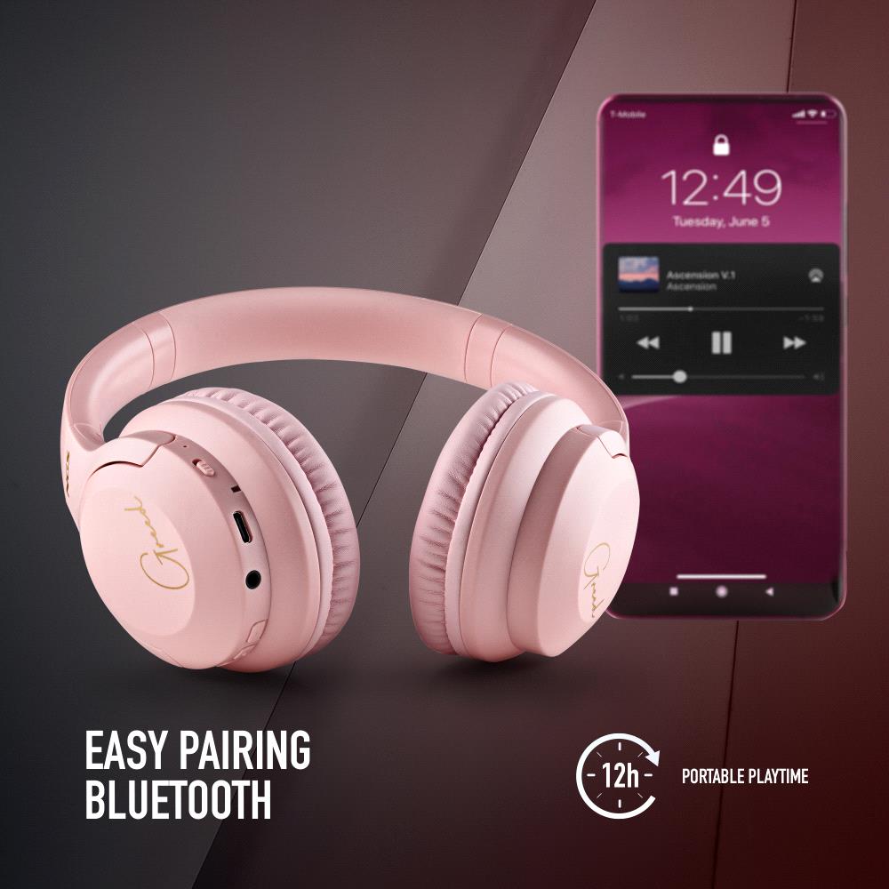 Auriculares de diadema NGS Inalámbricos Artica Greed con Micrófono - Rosa Rosa-4