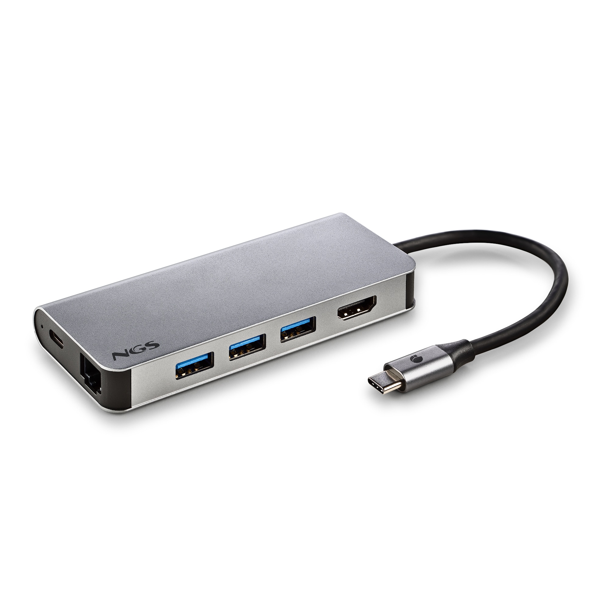 Hub Adaptador Tipo C multipuerto NGS 8 en 1 - Gris Gris-3