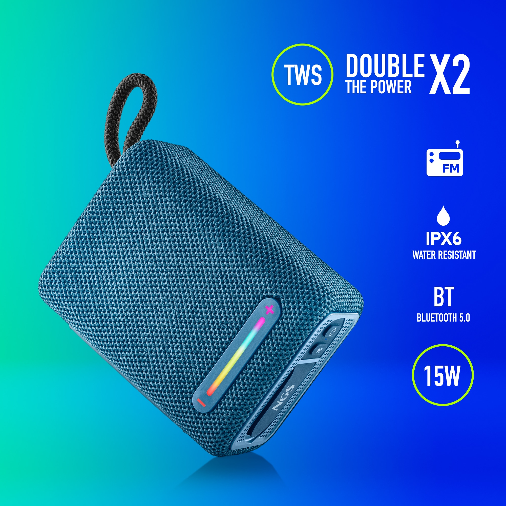 Altavoz inalámbrico NGS Roller Furia 1 - Azul Azul-2