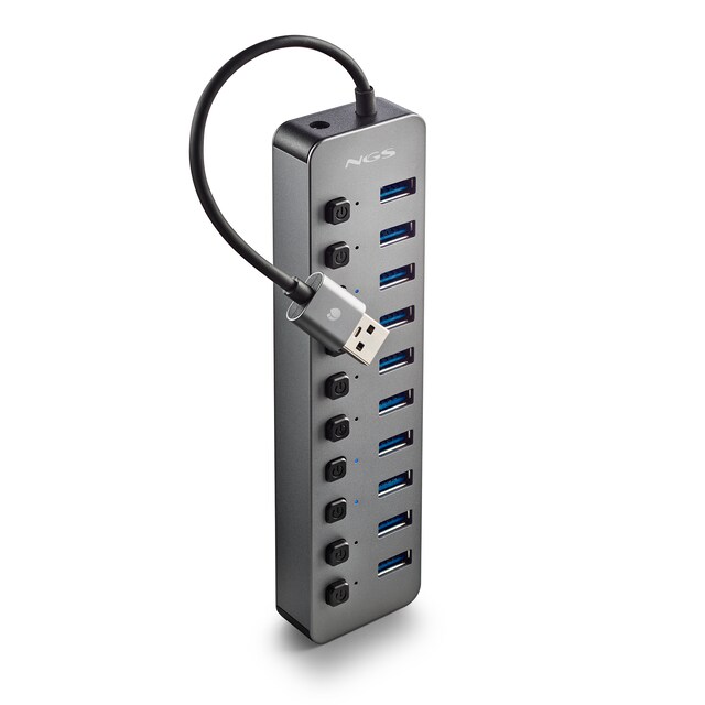 Imagen 0 de Hub USB 3.0 con 10 Puertos NGS iHub 10, Interruptores Independientes, Alta Velocidad 5 Gbps