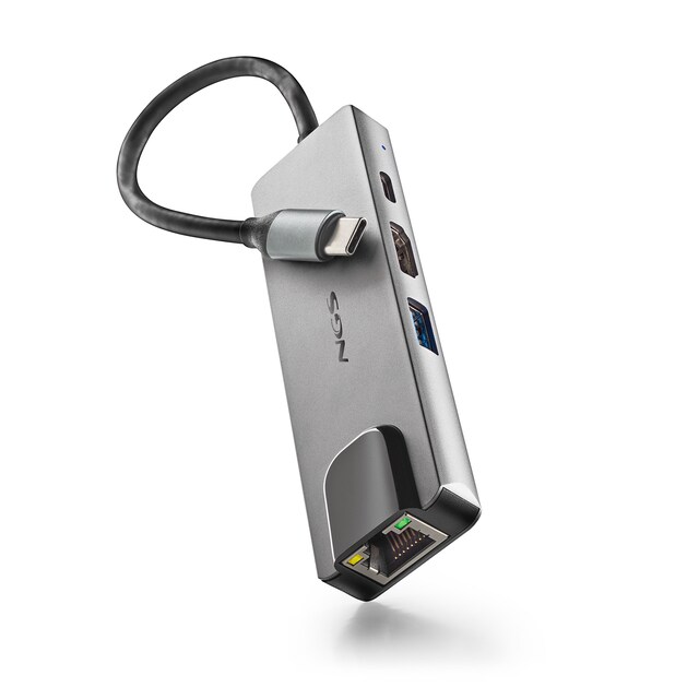 Imagen 0 de Adaptador multipuerto USB-C de Aluminio 4 en 1 NGS Wonder Dock Supra Compatible con Dispositivos USB-C