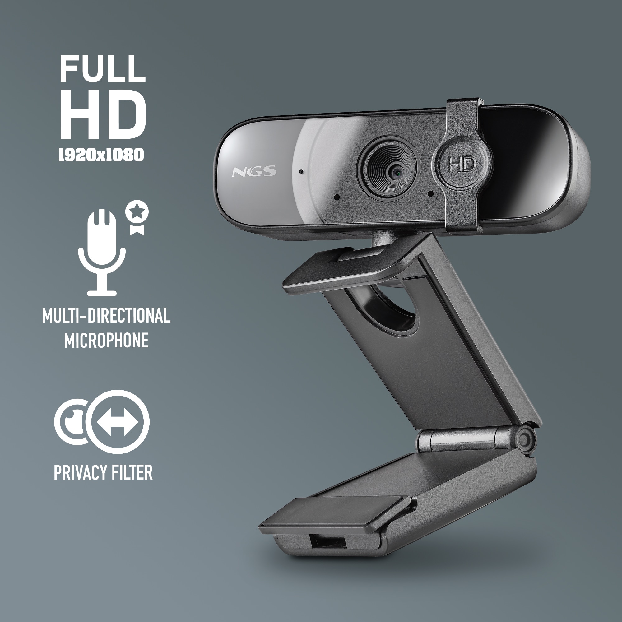 Webcam NGS Xpress Cam 1080 FHD con conexión USB 2.0 - Negro Negro-2