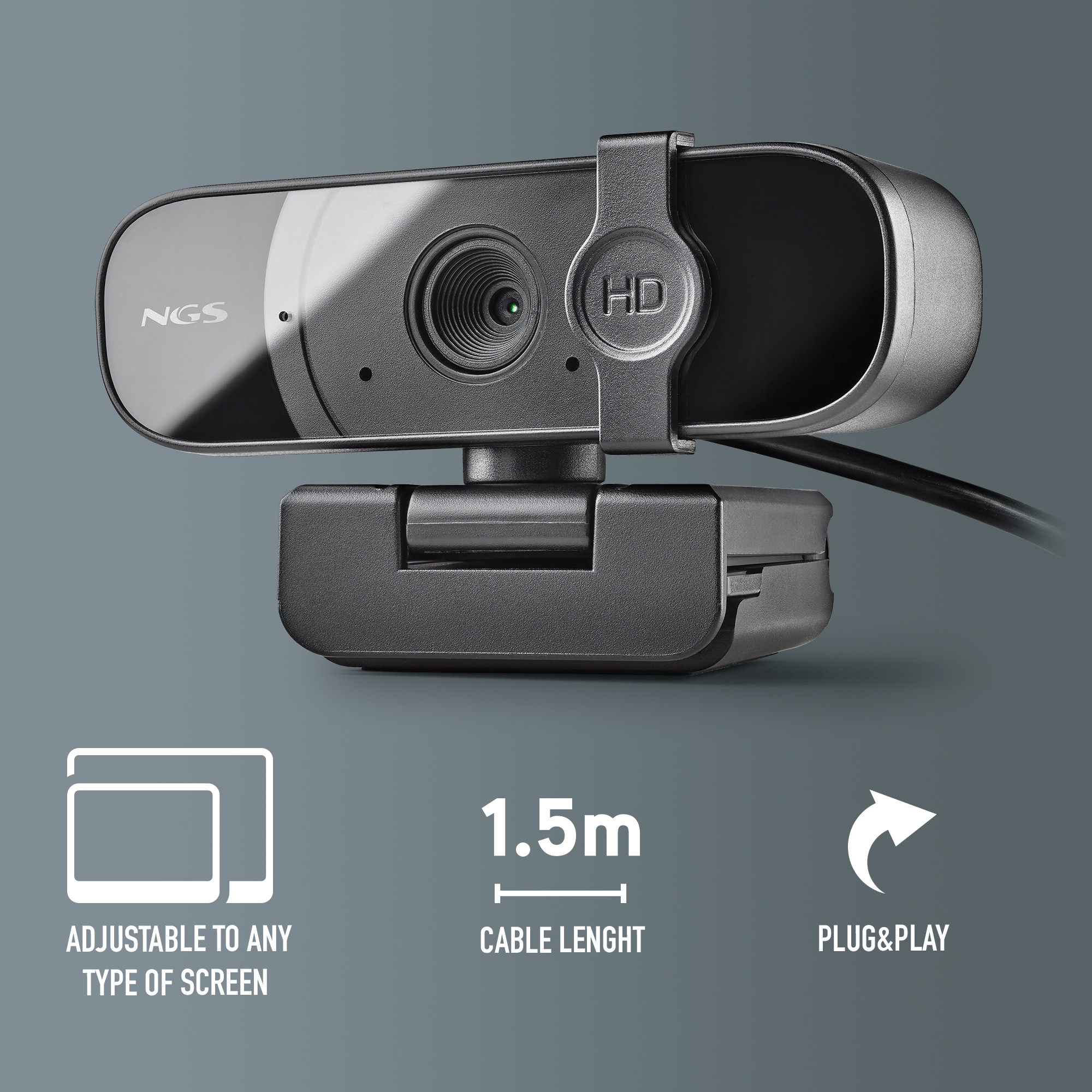 Webcam NGS Xpress Cam 1080 FHD con conexión USB 2.0 - Negro Negro-4