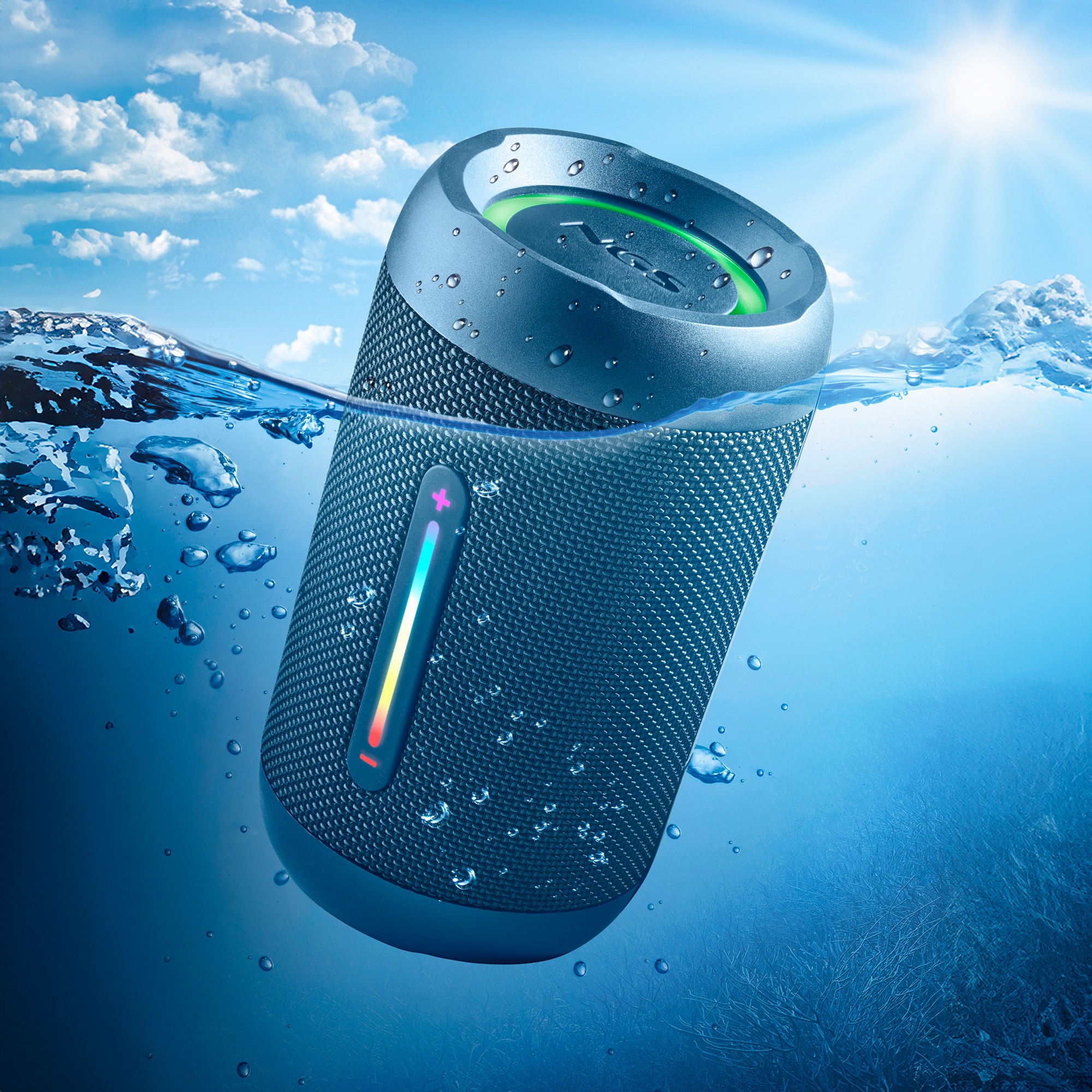 Imagen 3 de Altavoz inalámbrico NGS Roller Furia 2 Tiny Blue 20W compatible con tecnología BT/TWS/ AUX IN - Azul Azul