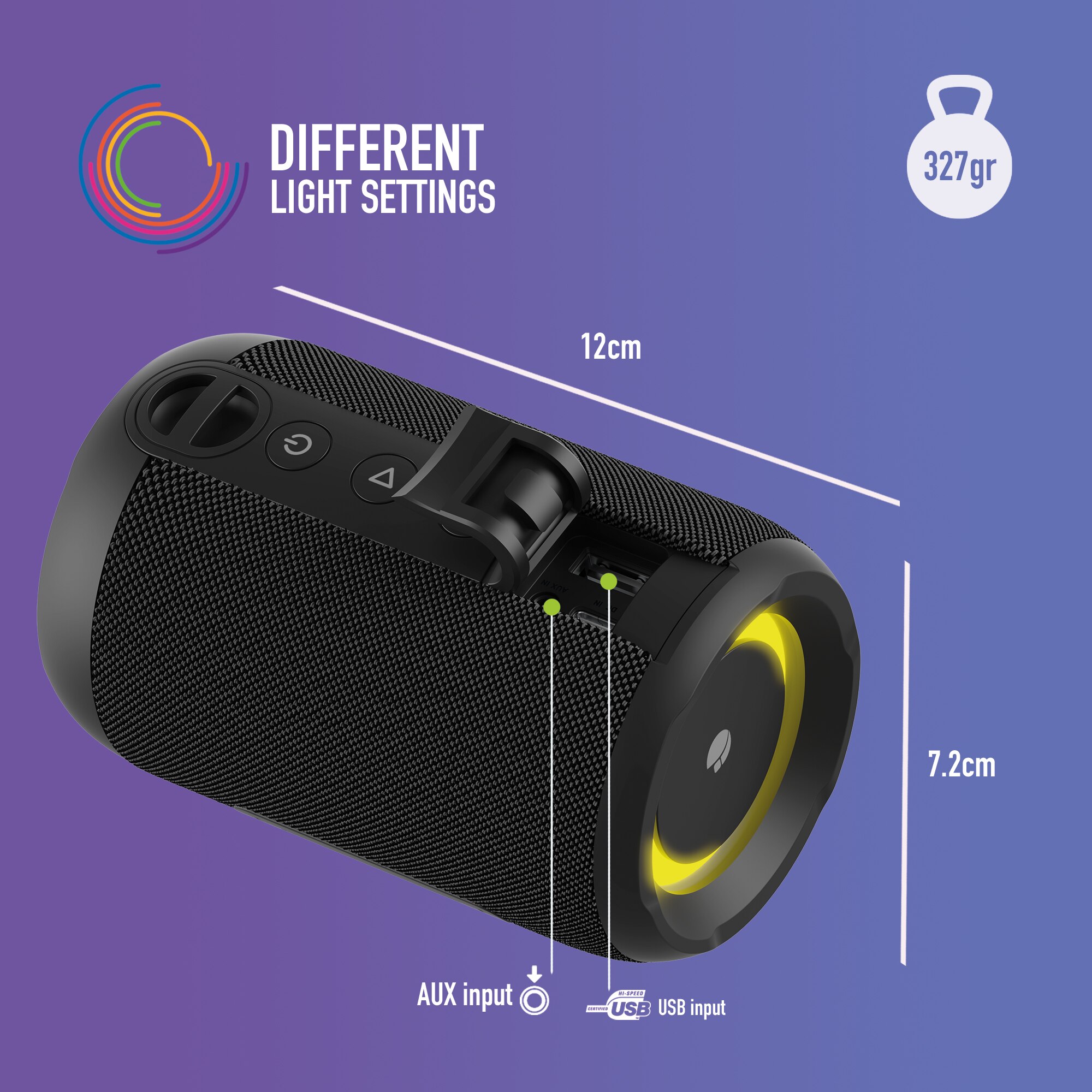 Altavoz inalámbrico NGS Roller Furia 2 Tiny Black 20W compatible con tecnología BT/TWS/ AUX IN - Negro Negro-4