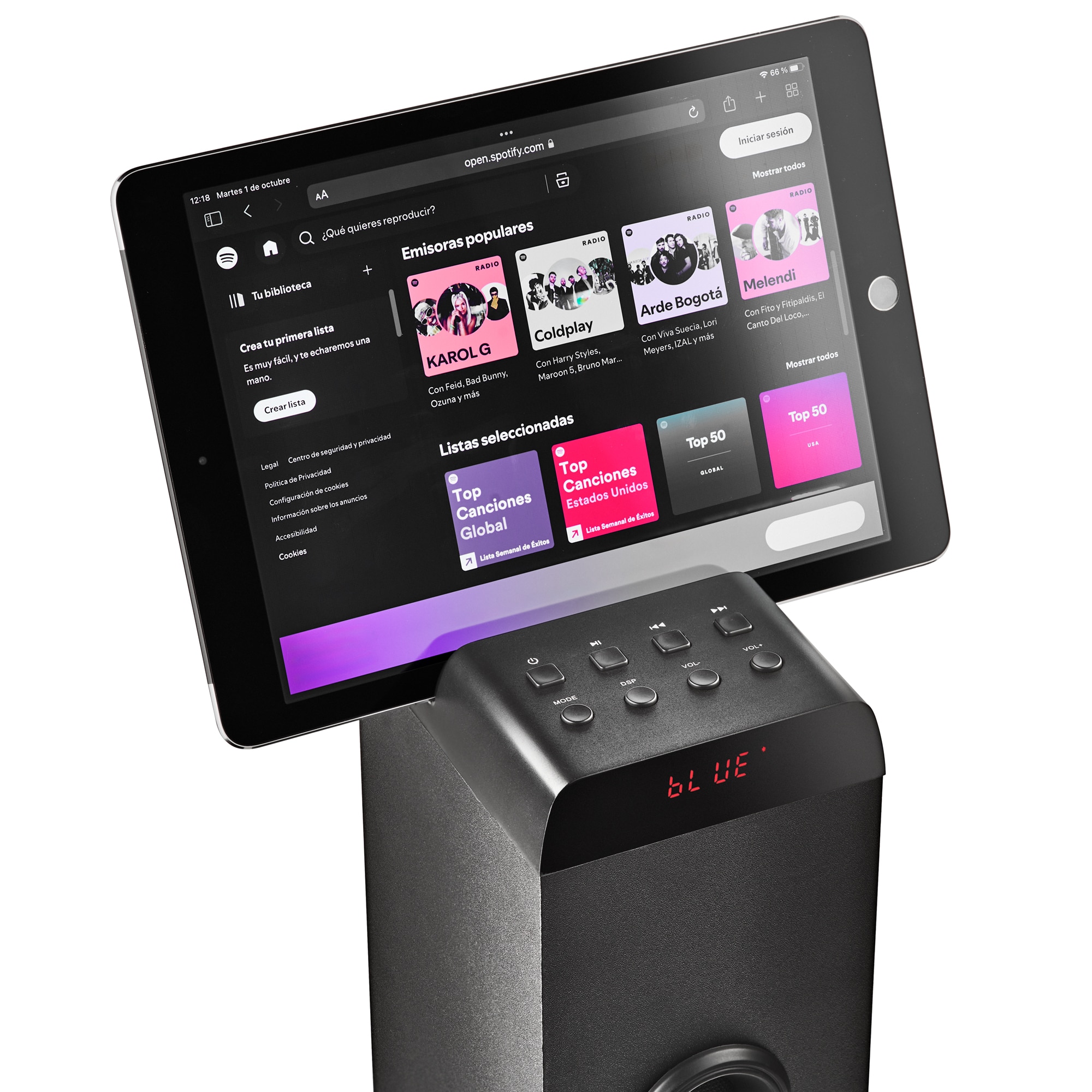 Imagen 4 de Torre de sonido NGS SKYCHARM PRO 80W función broadcasting compatible con Tec.Bluetooth - Negro Negro