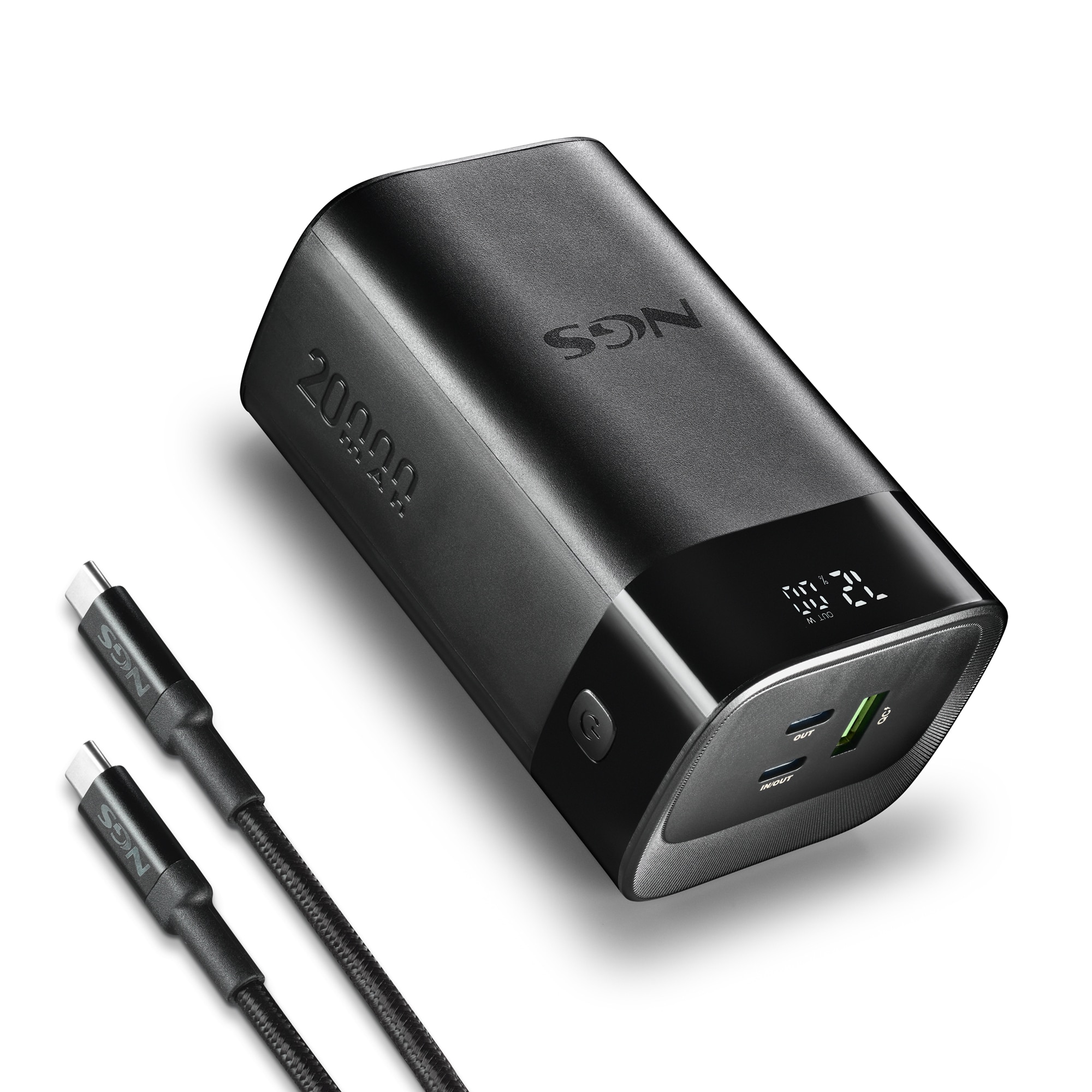 Batería externa portátil NGS TWIX 20 de carga rápida de 65W Capacidad de 20000mAh - Negro Negro-4
