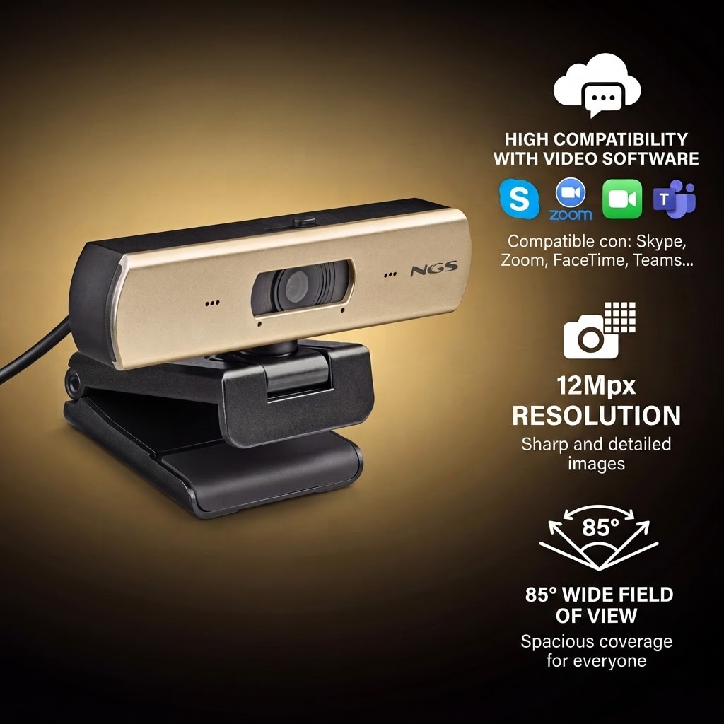 Webcam NGS Xpress Cam 4000 ultra alta definición 4K - Dorado Dorado-4