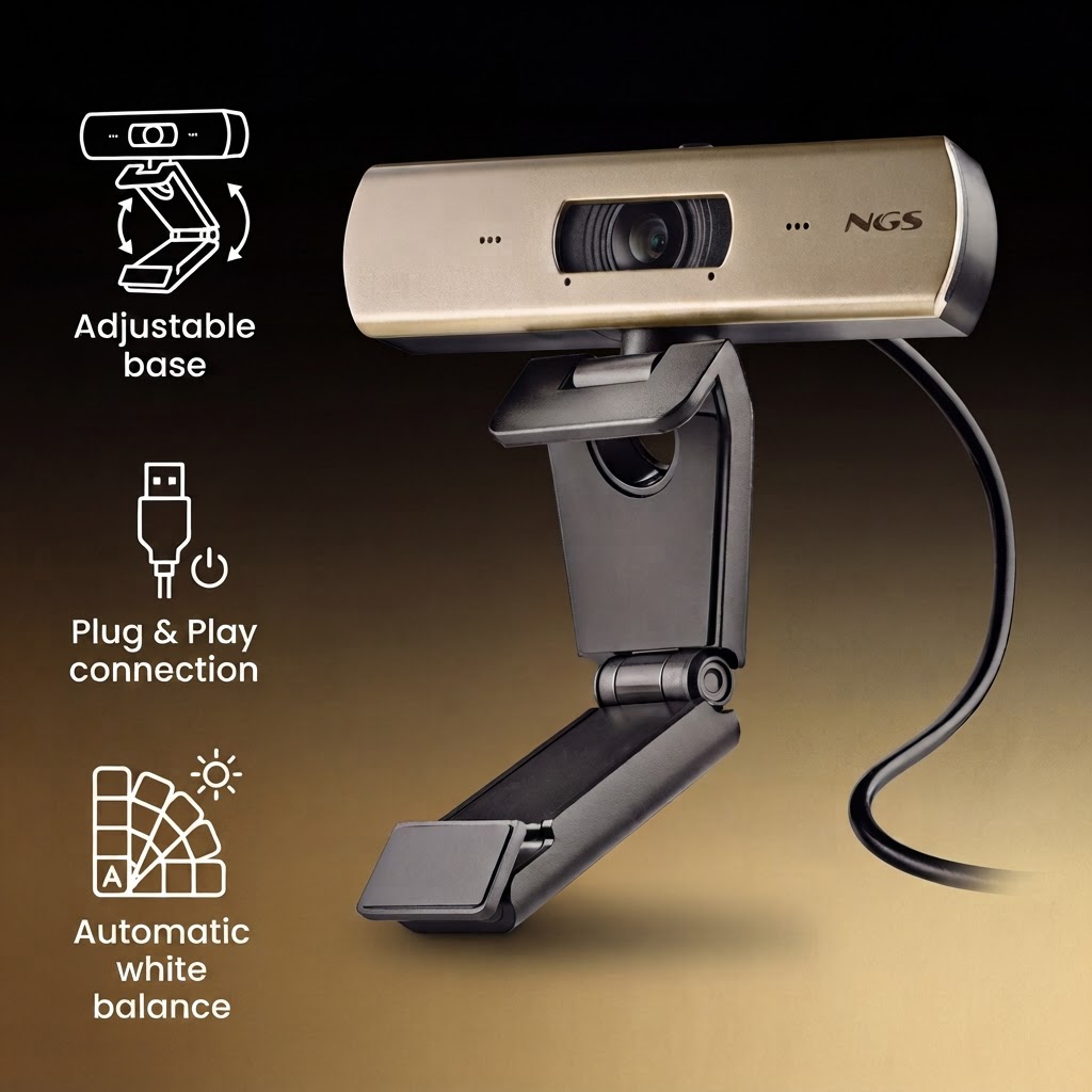 Webcam NGS Xpress Cam 4000 ultra alta definición 4K - Dorado Dorado-6