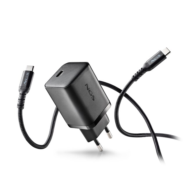 Imagen 0 de Adaptador de corriente NGS BUD 65W-C 65W con 1 salida USB-C (PD & PPS) cable incluido de 1,5 metros