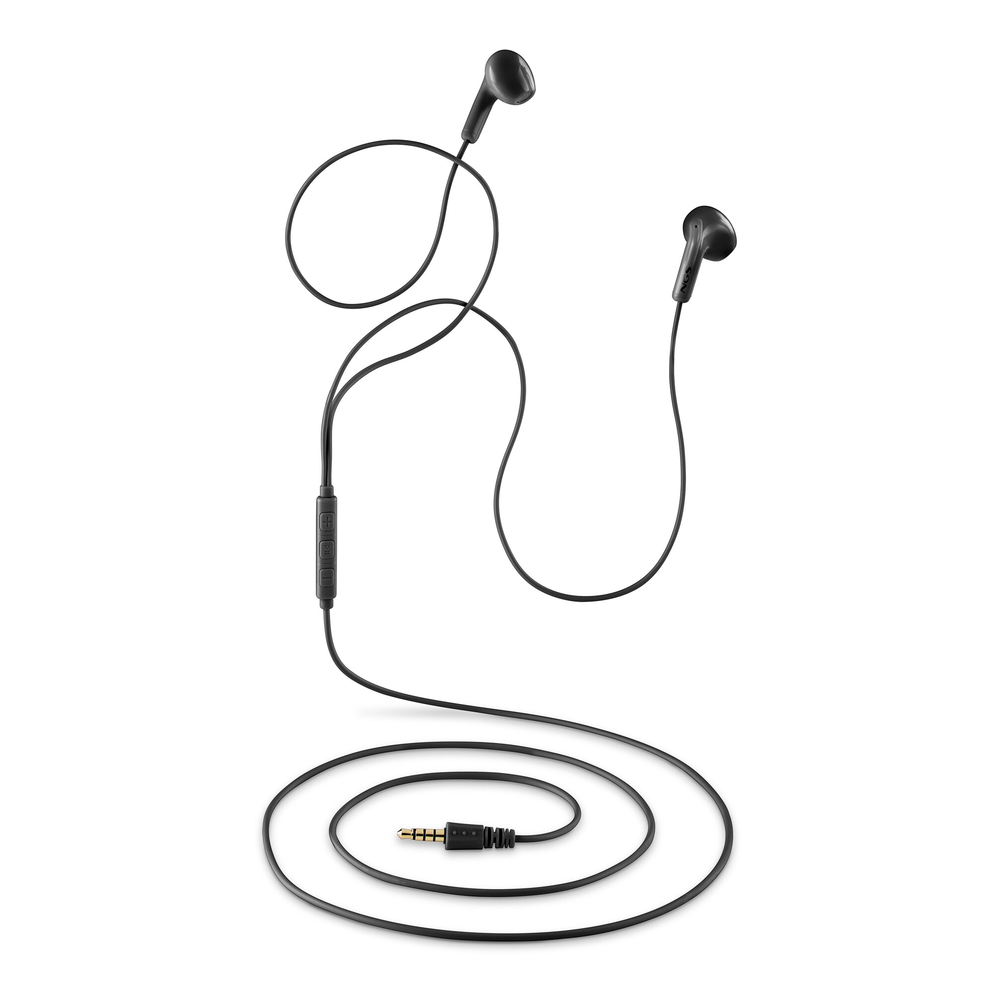 Auriculares de botón NGS CROSS FLIP con micró y control de volumen Conexión Jack 3,5 mm Cable 1,2 - Negro Negro-3