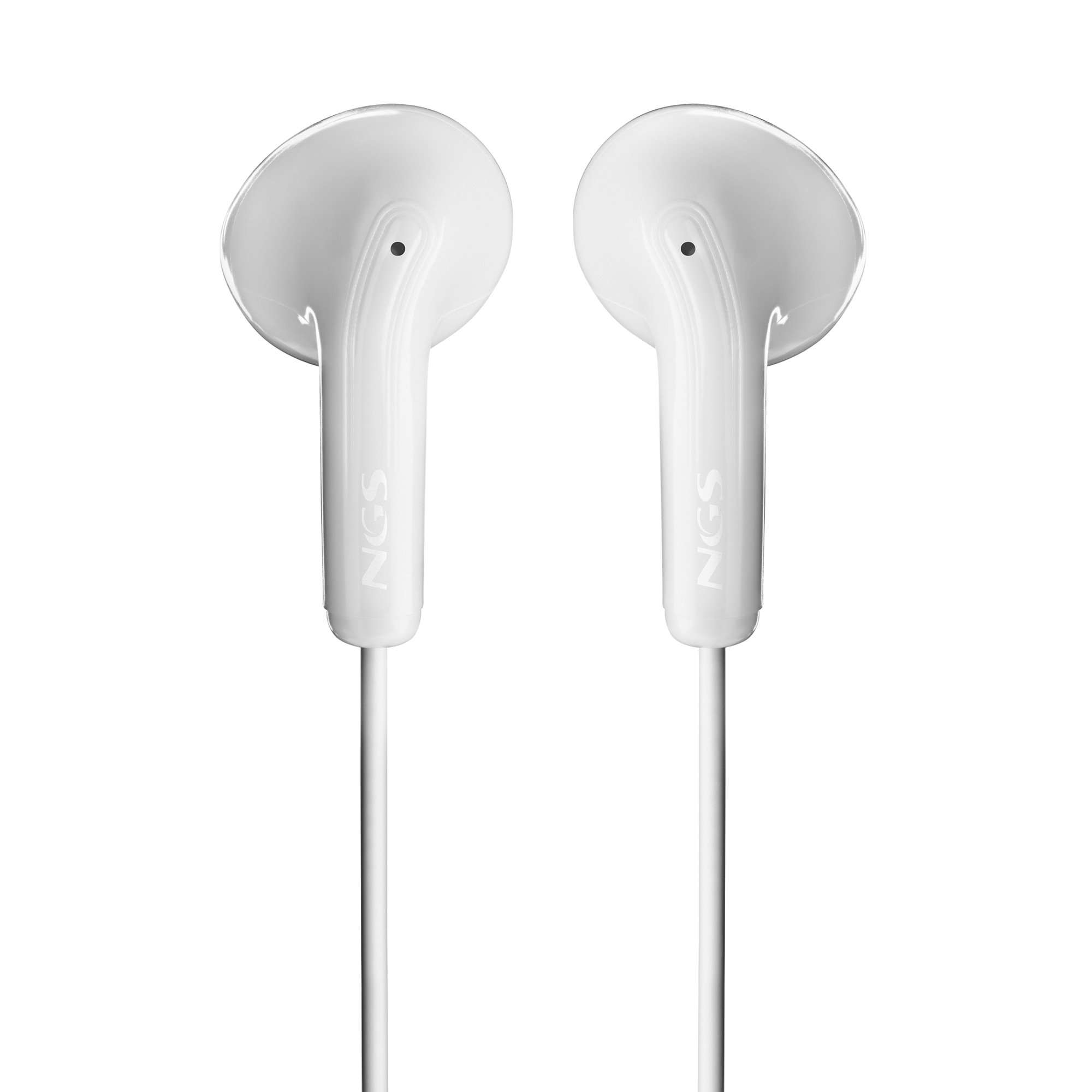 NGS - Auricular de botón NGS CROSS FLIP WHITE con micró y control de volumen Conexión Jack 3,5 mm Cable 1,2.