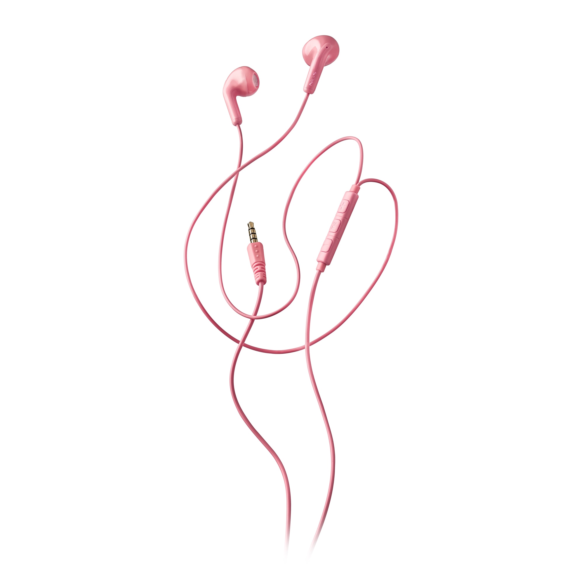 Auriculares de botón NGS CROSS FLIP PINK con micró y control de volumen Conexión Jack 3,5 mm Cable 1,2 - Rosa Rosa-2