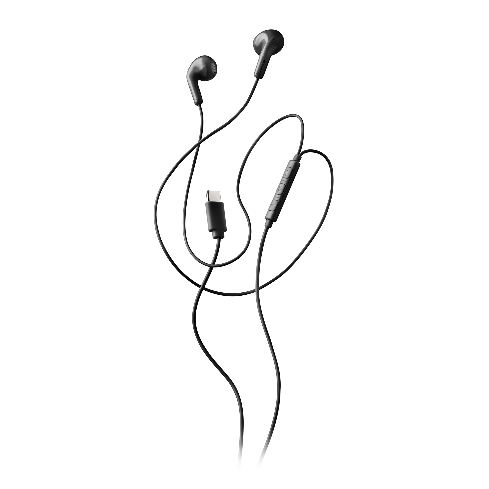 Auriculares de botón NGS CROSS GLIDE con micrófono y control de volumen Conexión USB-C Cable 1,2 - Negro Negro-2