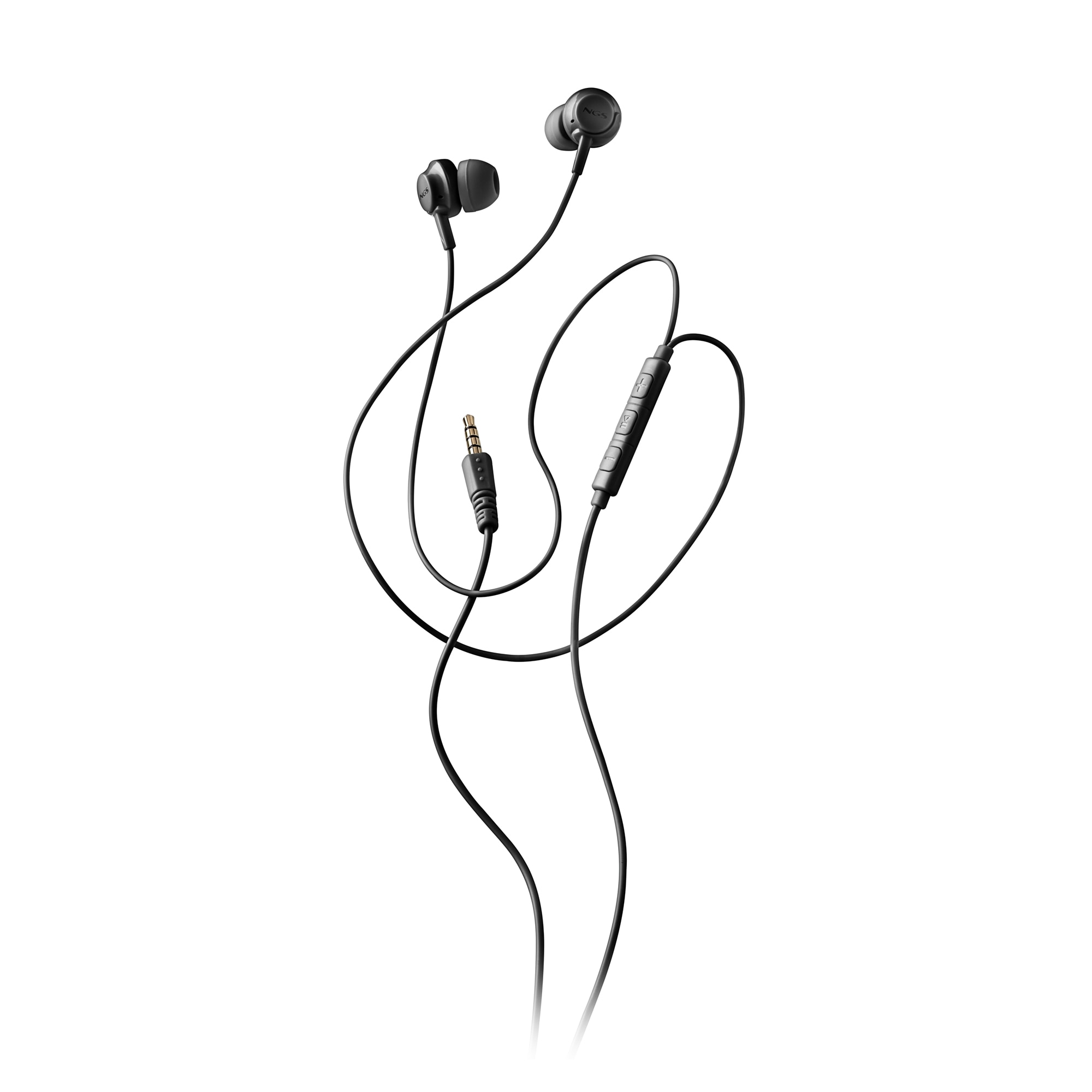 Auriculares de botón NGS CROSS DRIF con micró y control de volumen Conexión Jack 3,5 mm Cable 1,2 - Negro Negro-2