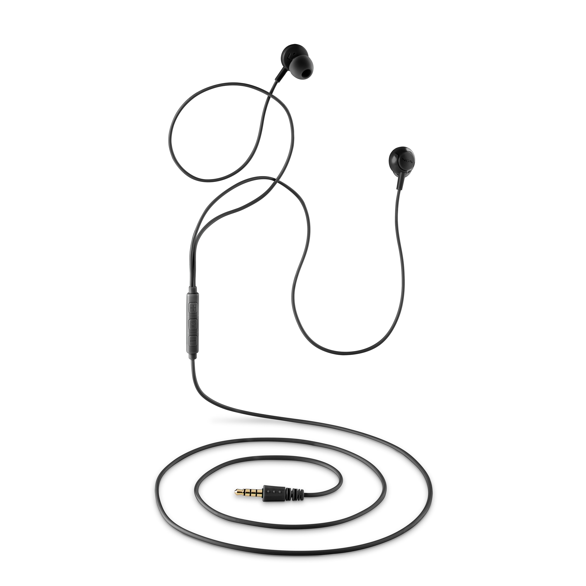 Auriculares de botón NGS CROSS DRIF con micró y control de volumen Conexión Jack 3,5 mm Cable 1,2 - Negro Negro-4
