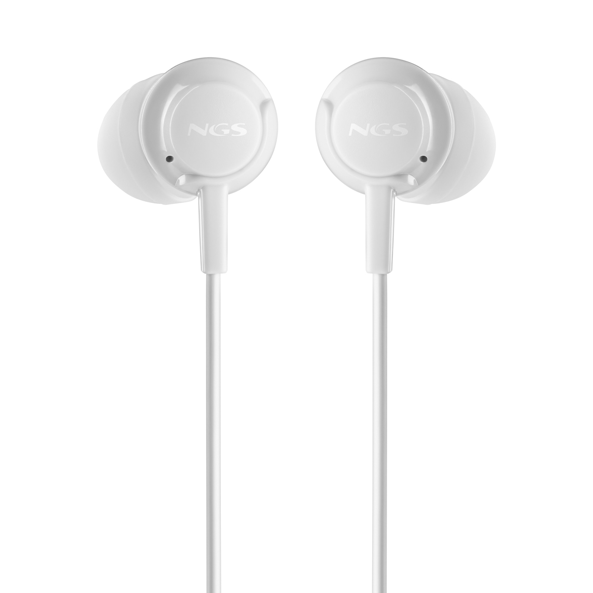 NGS - Auricular de botón NGS CROSS DRIFT WHITE con micro y control de volumen Conexión Jack 3,5 mm Cable 1,2.