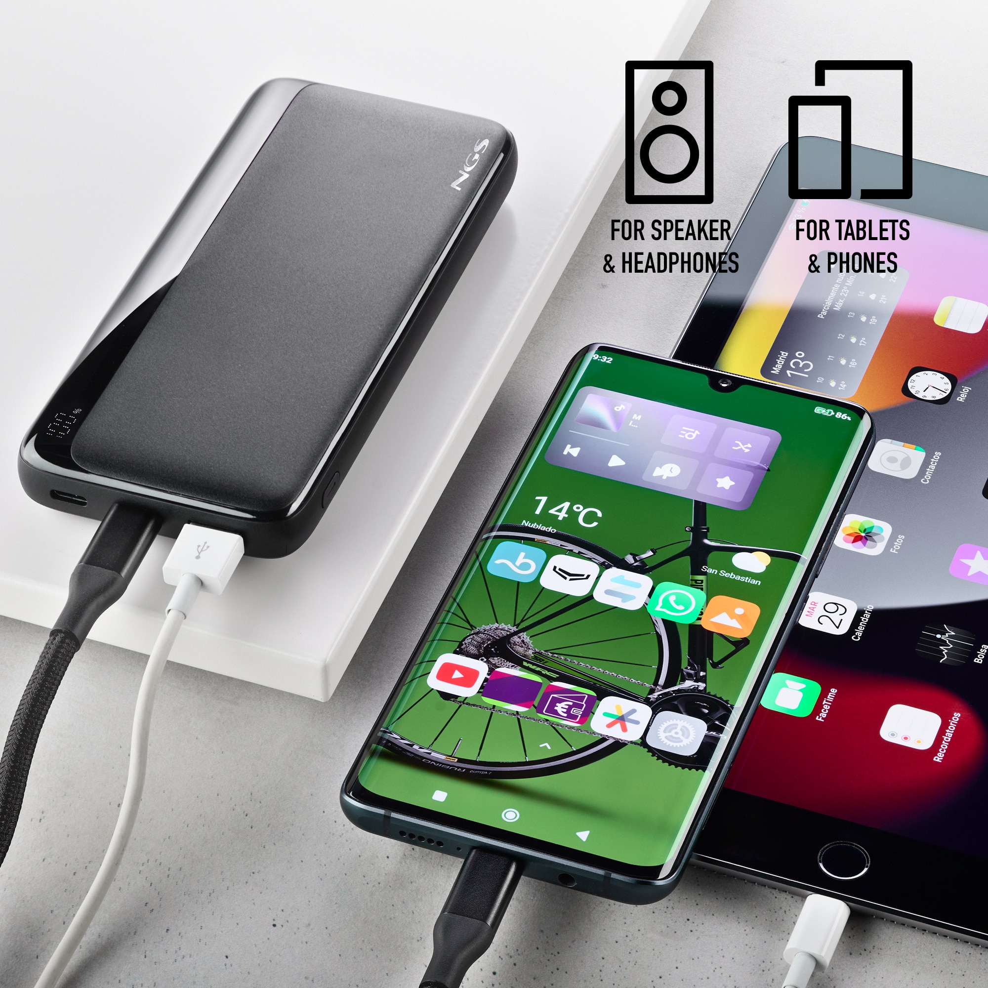 Batería externa portátil de carga rápida NGS QUIZ 10 de 22,5w. capacidad de 10000mah y compatibilidad universal - Negro Negro-6