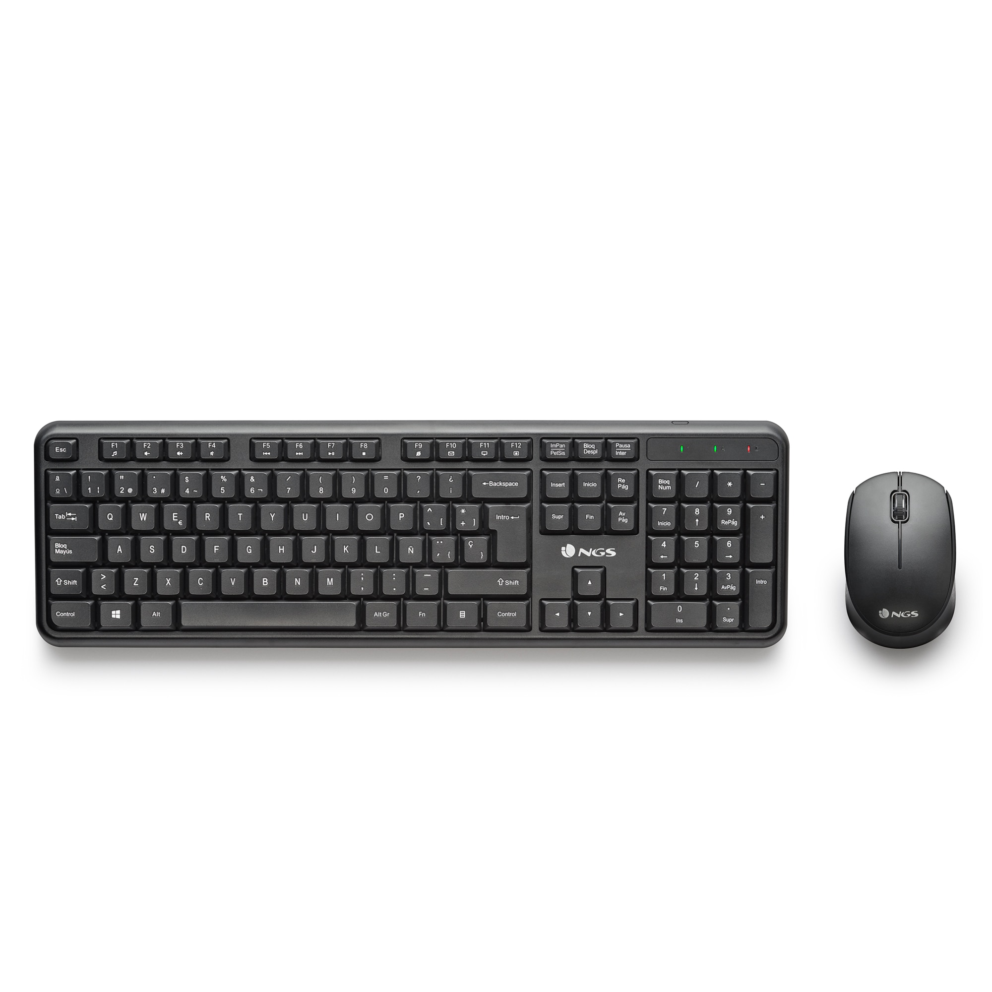 Combo ratón + teclado inalámbricos NGS HARMONY Botones silenciosos 1200 DPI - Negro Negro-2