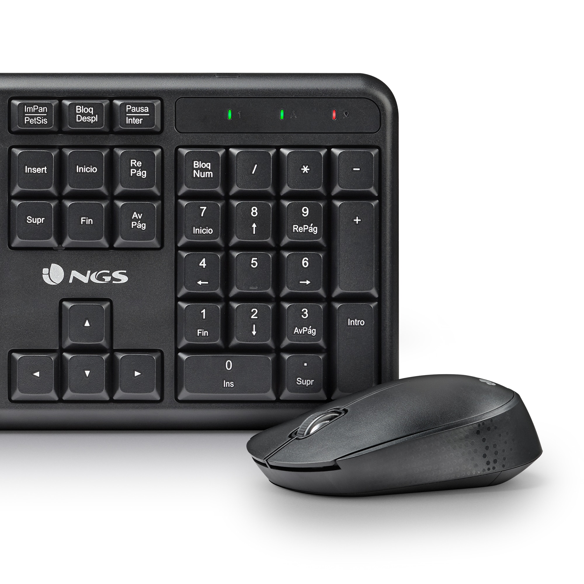 Combo ratón + teclado inalámbricos NGS HARMONY Botones silenciosos 1200 DPI - Negro Negro-3