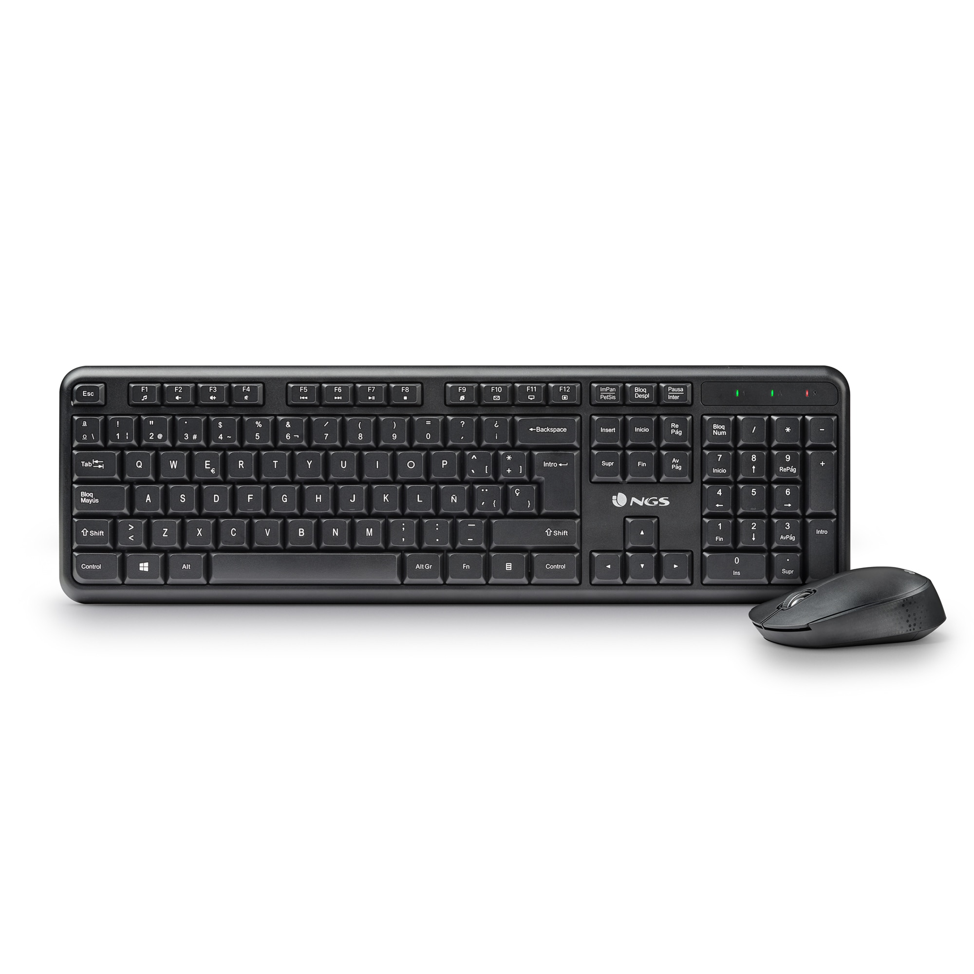 Combo ratón + teclado inalámbricos NGS HARMONY Botones silenciosos 1200 DPI - Negro Negro-4