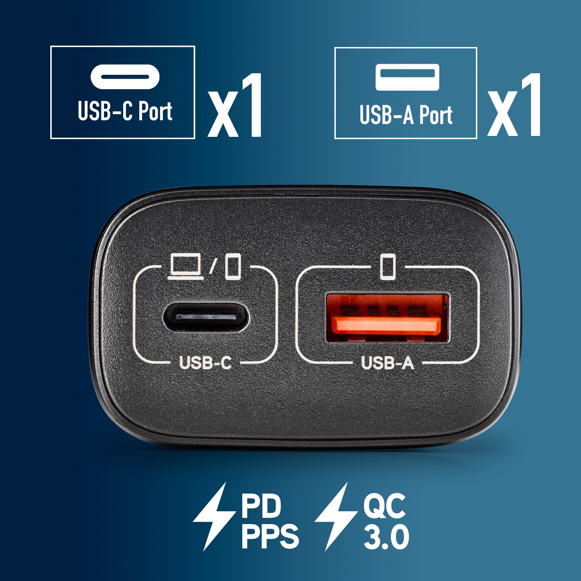 Cargador NGS EON 45W BLACK Gan de pared con una salida usb-c (pd & pps) salida usb-a qc 3.0 de 45w de potencia máxima - Negro Negro-4