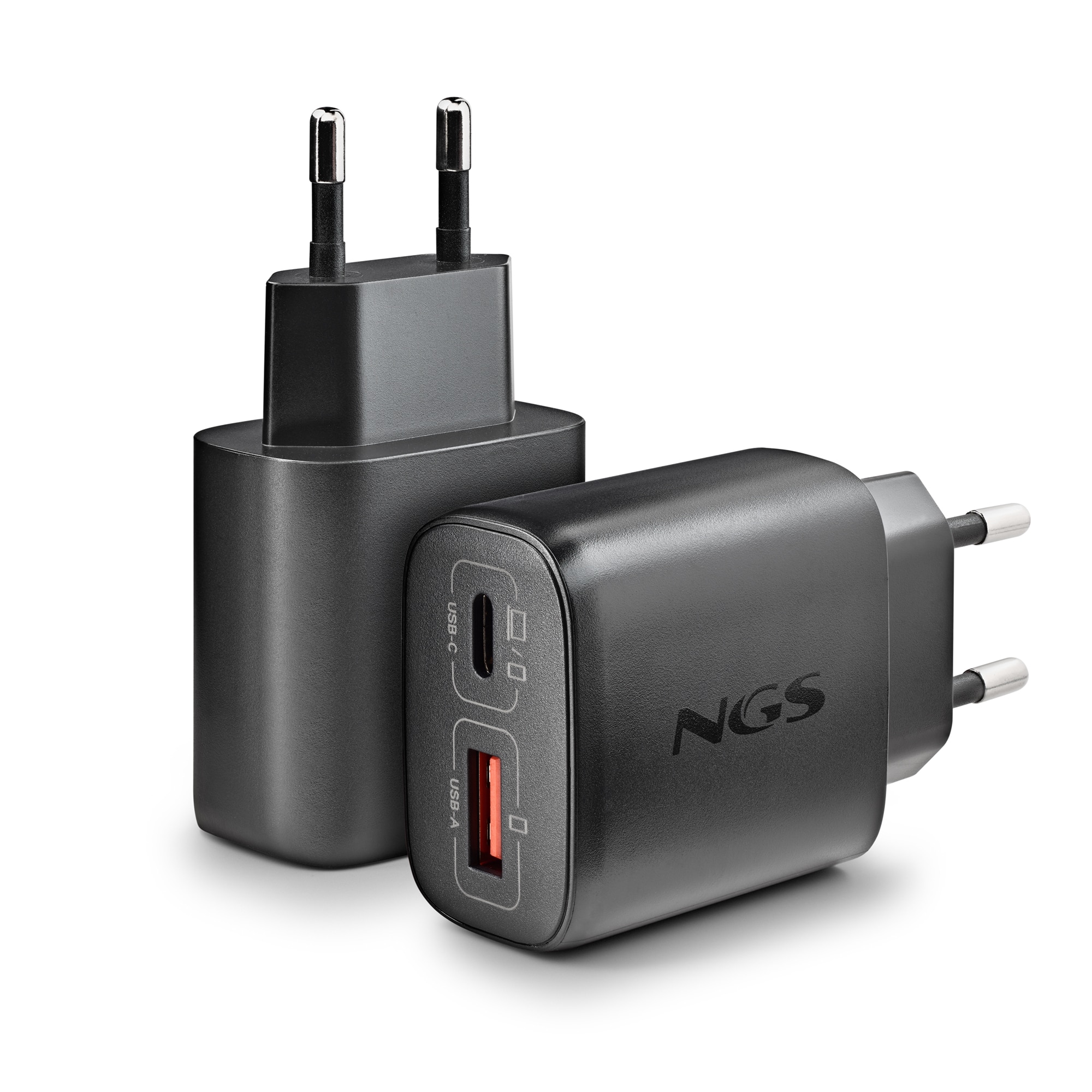 Cargador NGS EON 45W BLACK Gan de pared con una salida usb-c (pd & pps) salida usb-a qc 3.0 de 45w de potencia máxima - Negro Negro-5