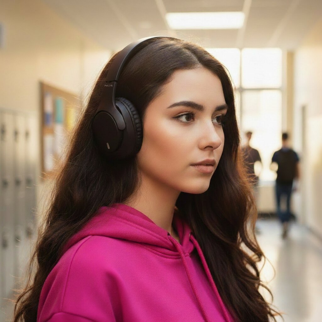Auricular circumaural inalámbrico compatible con Tecnología Bluetooth NGS ARTICA GLACIER con 75h de autonomía - Negro Negro-3