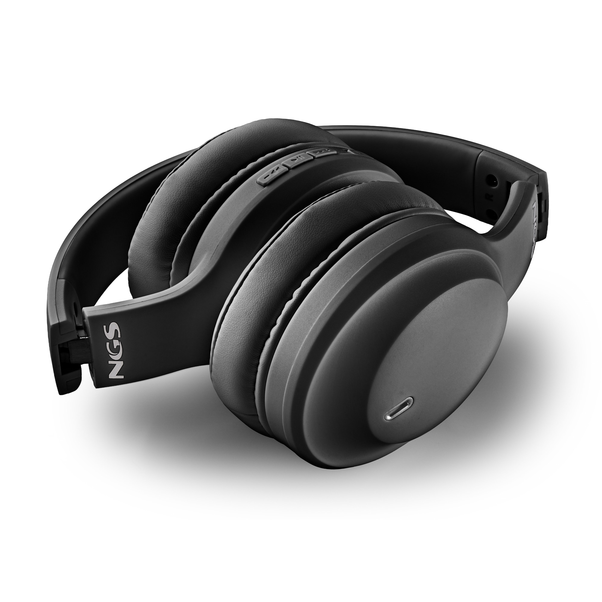 Auricular circumaural inalámbrico compatible con Tecnología Bluetooth NGS ARTICA GLACIER con 75h de autonomía - Negro Negro-5