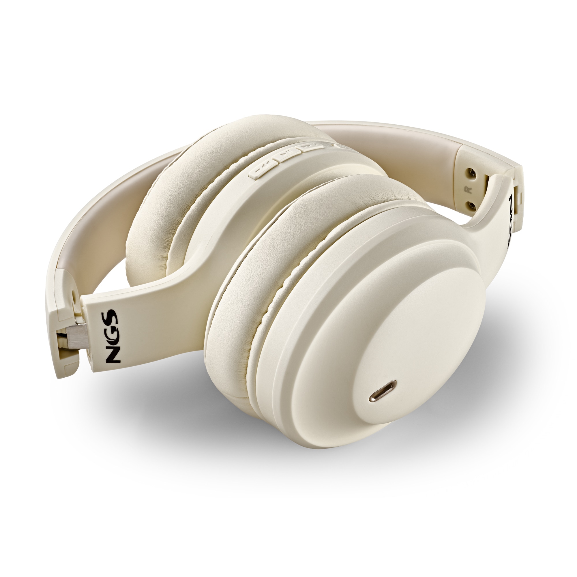 Auricular circumaural inalámbrico compatible con Tecnología Bluetooth NGS ARTICA GLACIER con 75h de autonomía - Beige Beige-5