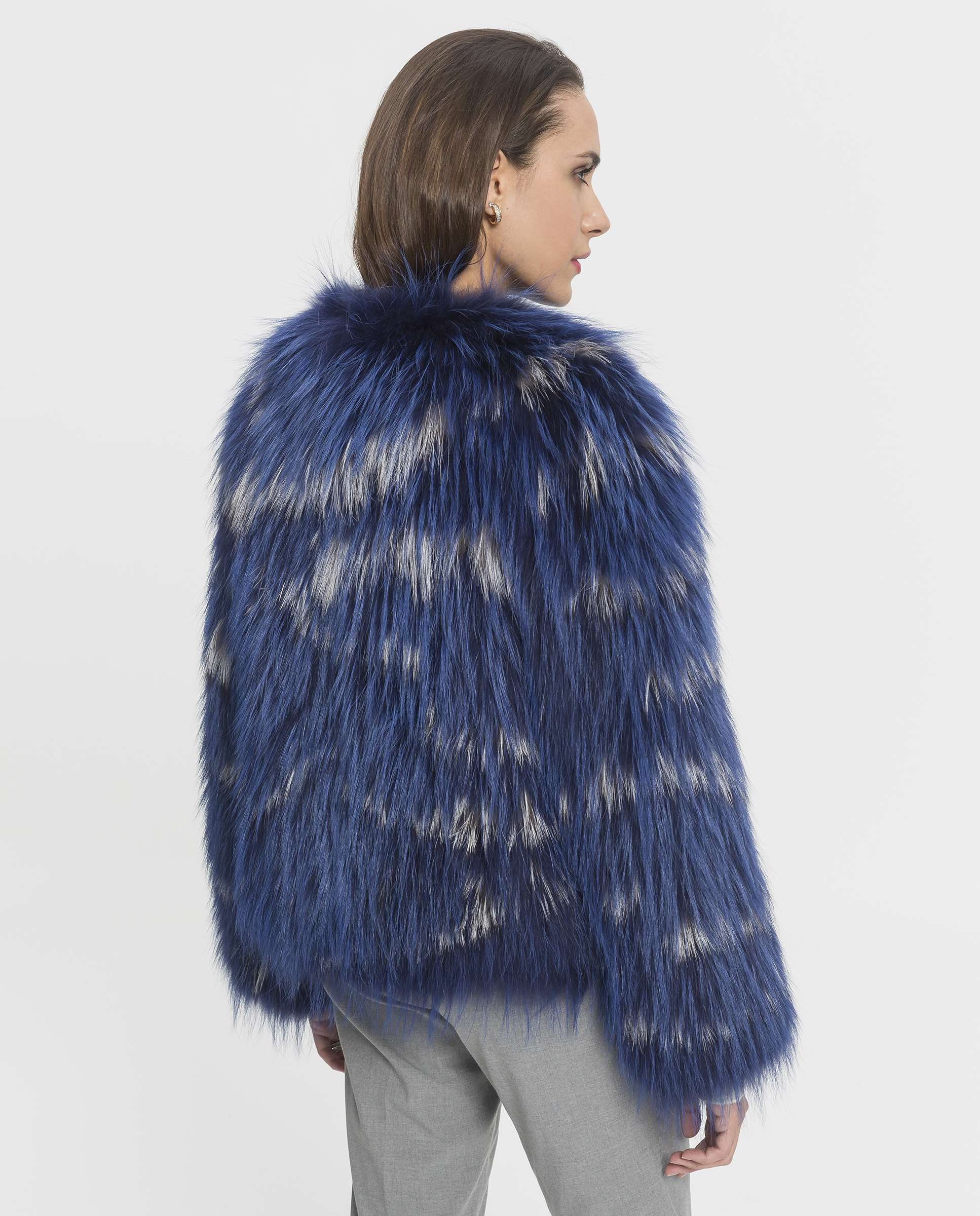 Chaqueta de pelo de mujer corta de finn racoon - De la Roca - Azul Azul-2
