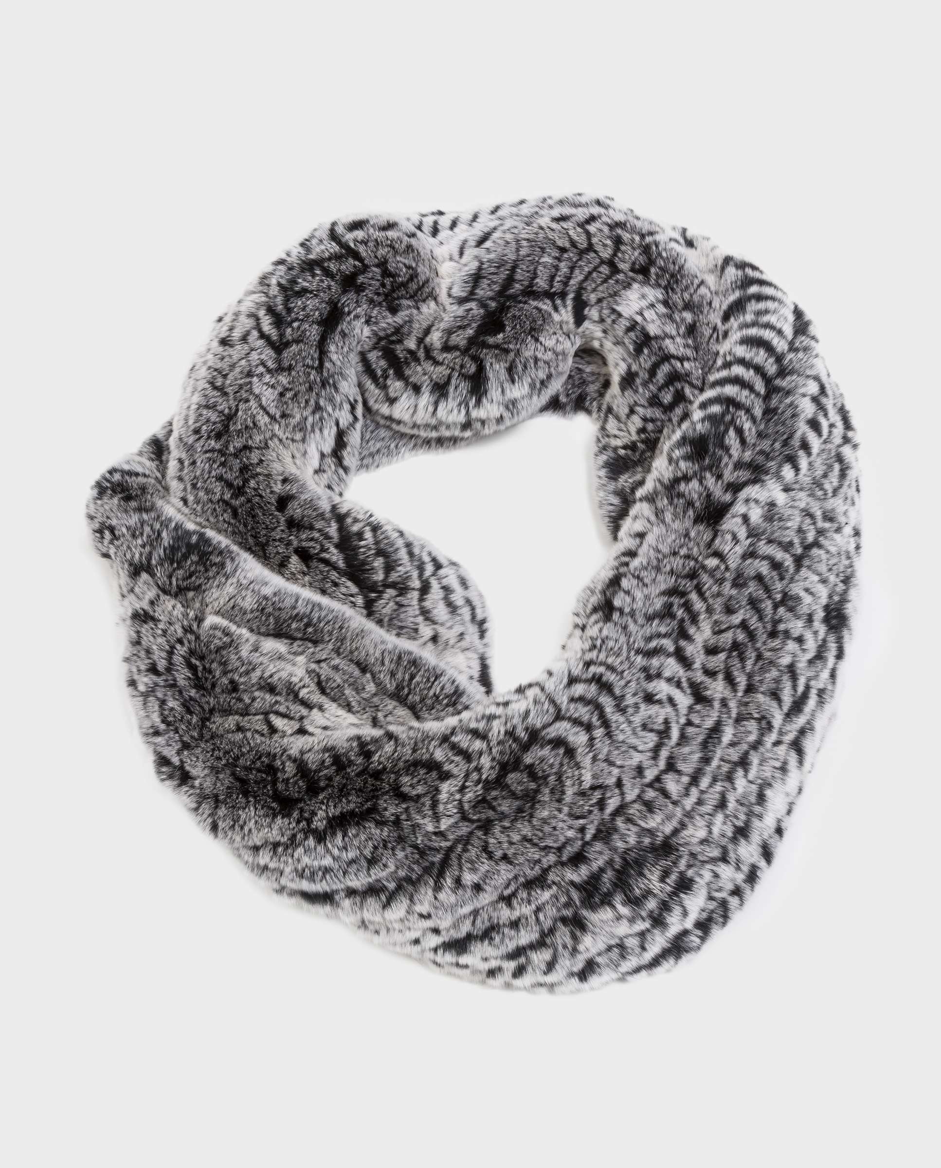 Cuello de pelo de rex en color - De la Roca - Gris Gris-1