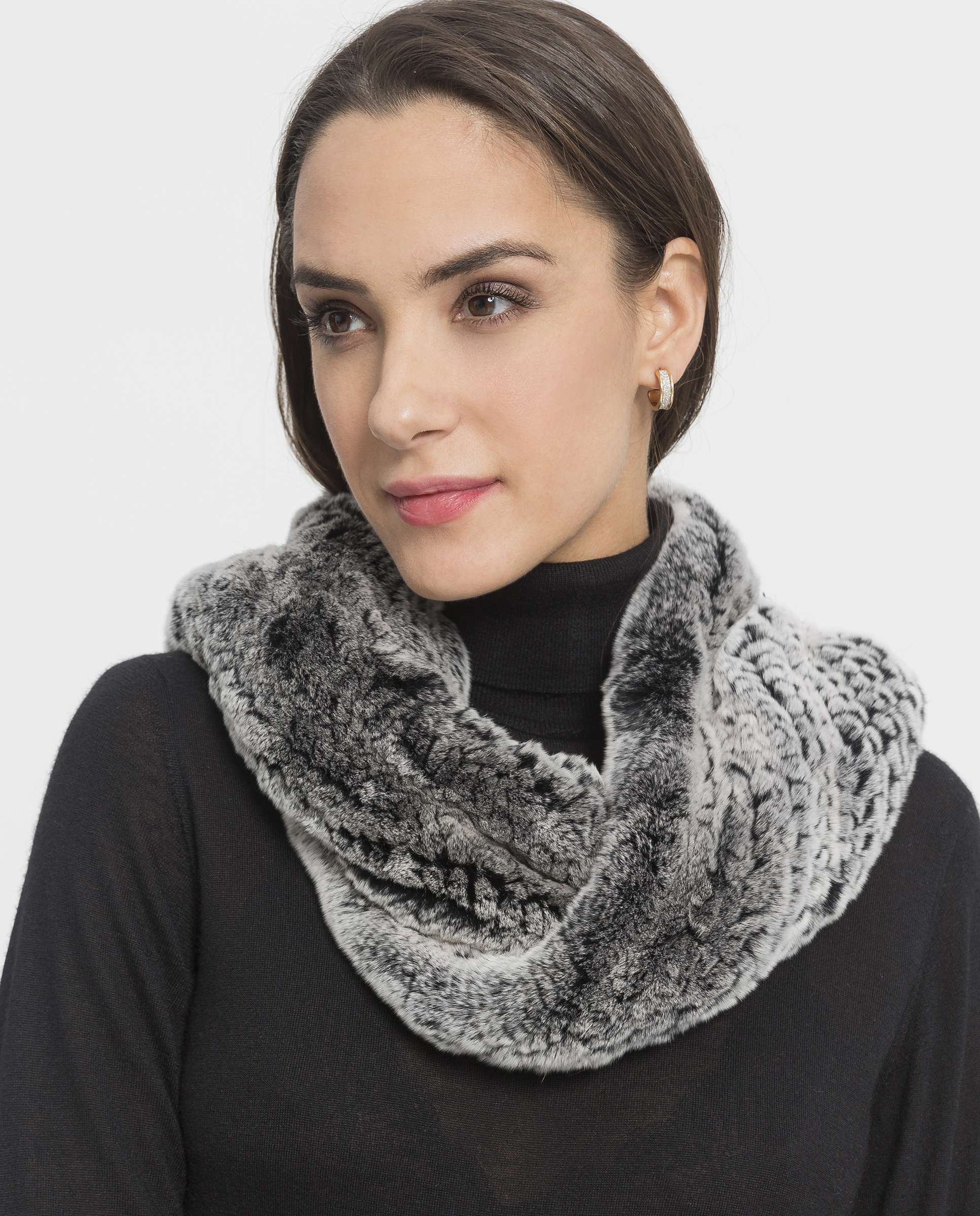 Cuello de pelo de rex en color - De la Roca - Gris Gris-3