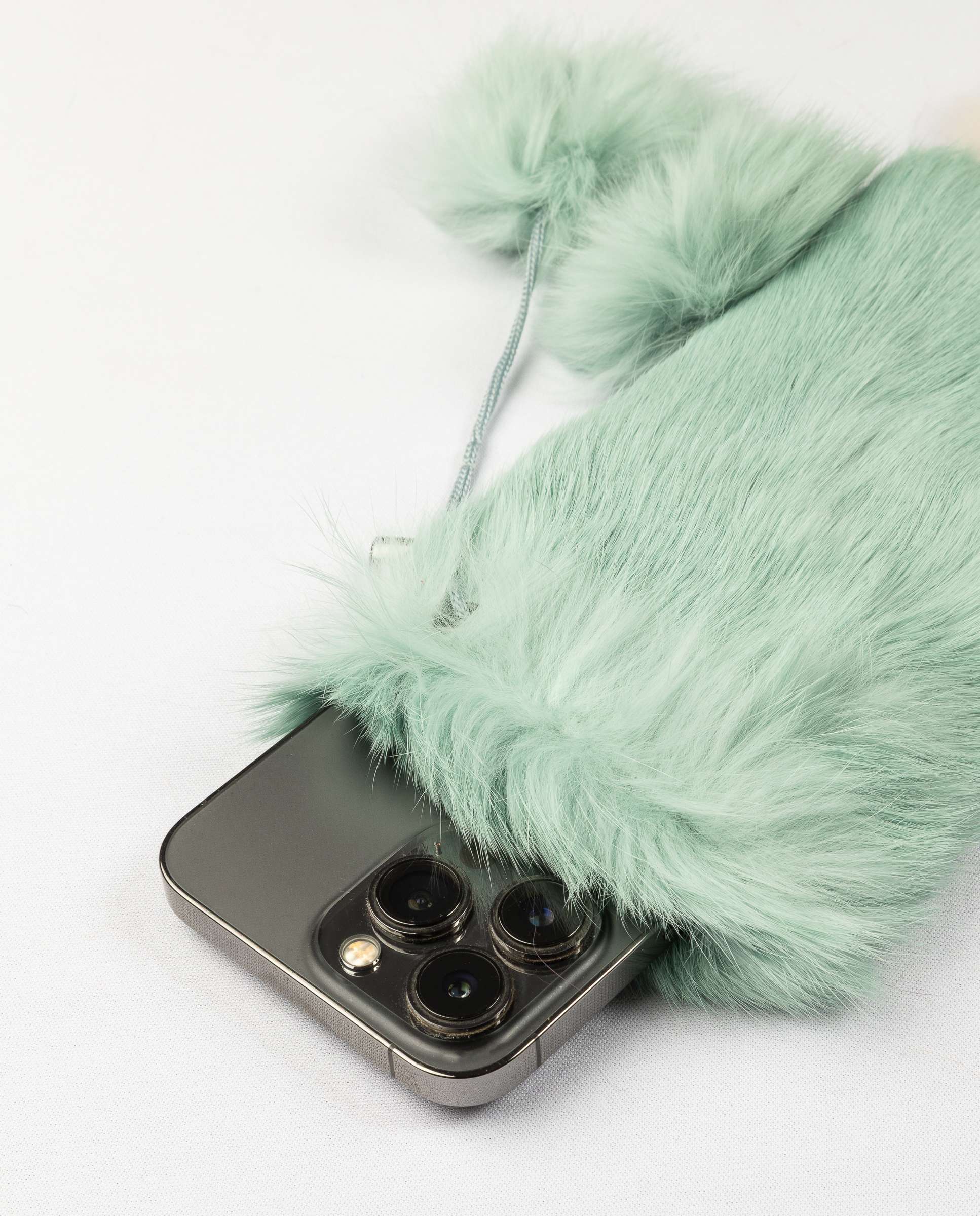 Funda de móvil Iphone Pro Max de pelo de rex - De la Roca - Verde claro Verde claro-2