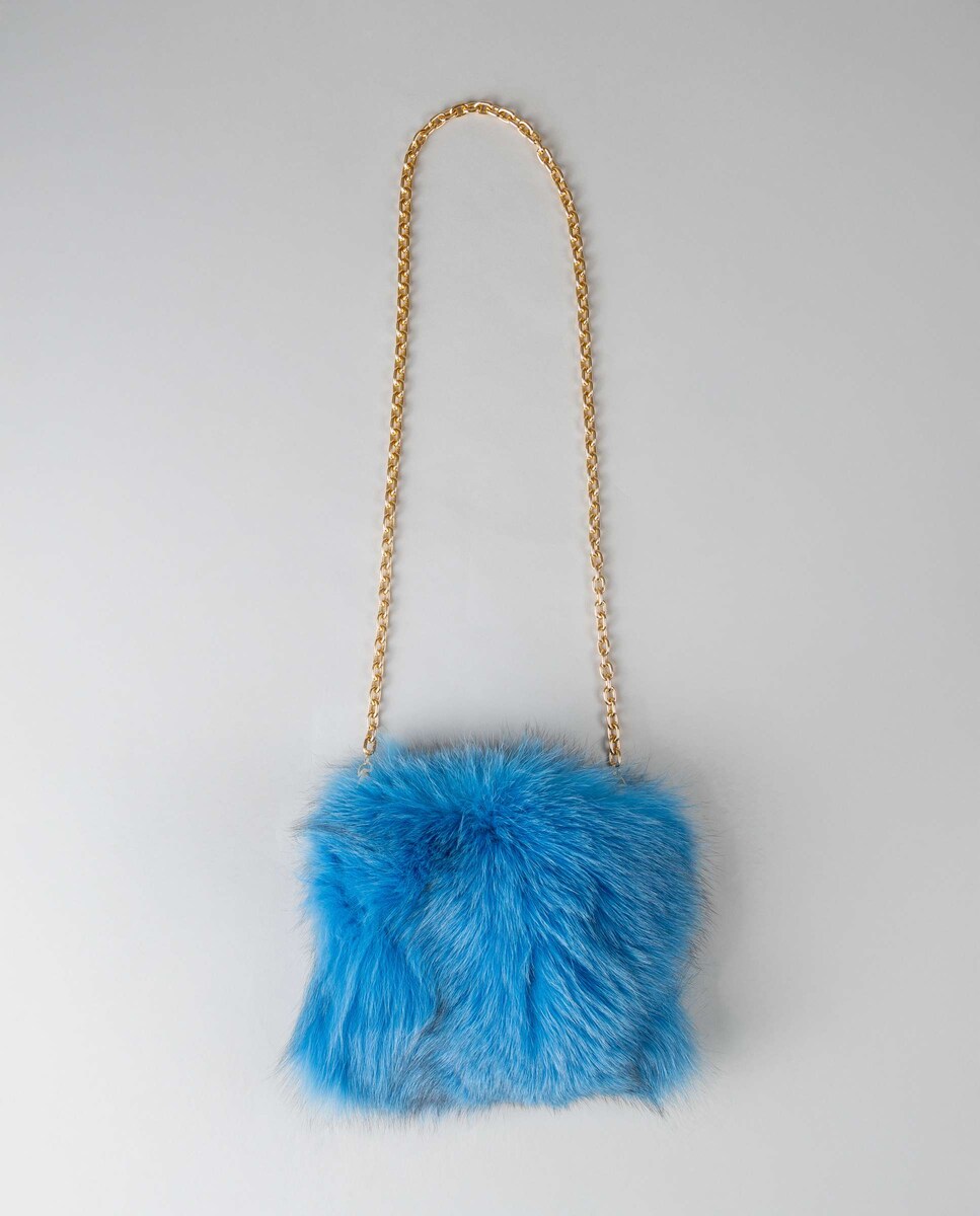 Zorro Bolso De Pelos Bolso Pelo Azul BOLSO PELO AZUL ALARGADO VERTICAL