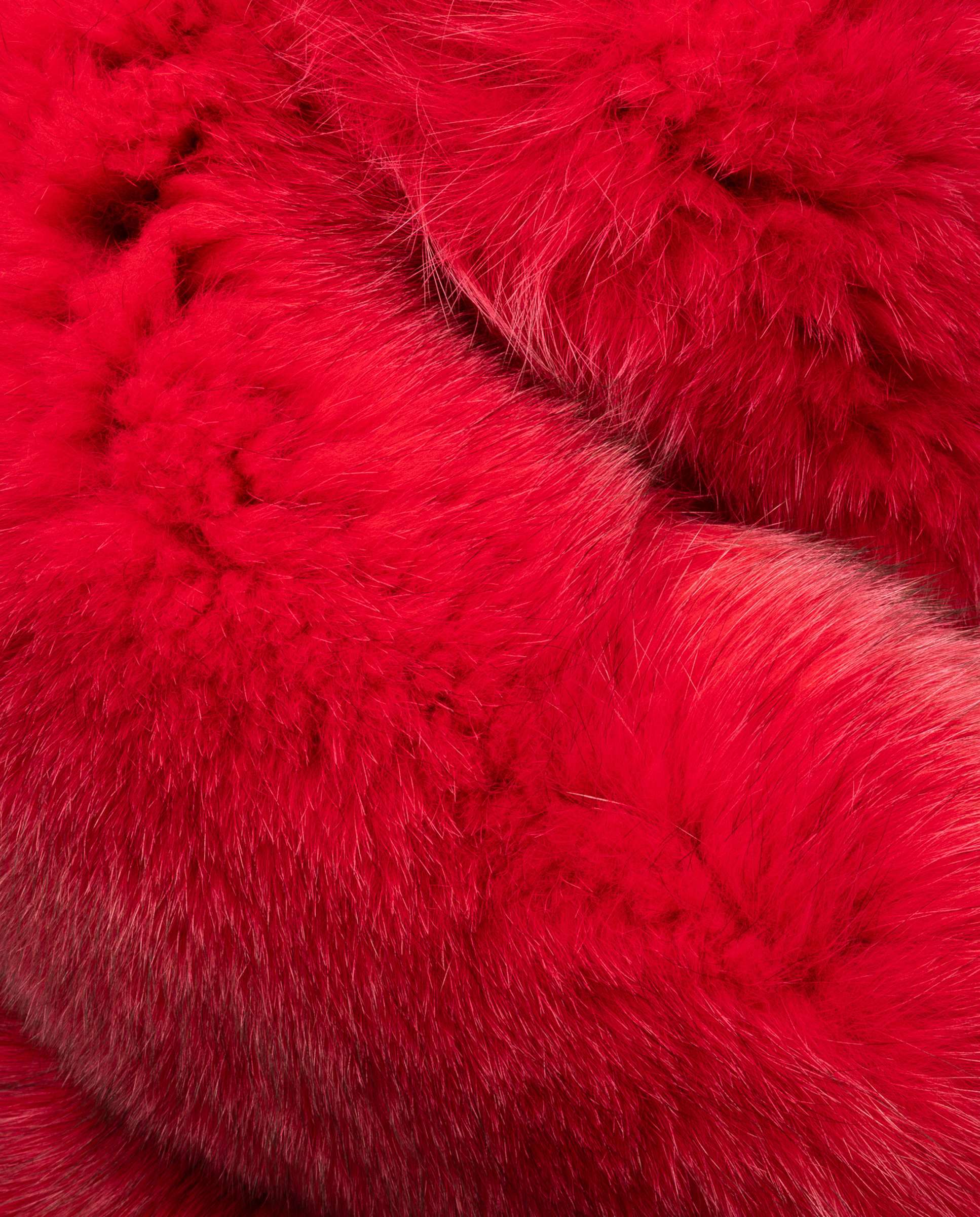 Cuello de pelo de zorro con pomón al tono - De la Roca - Fucsia Fucsia-2