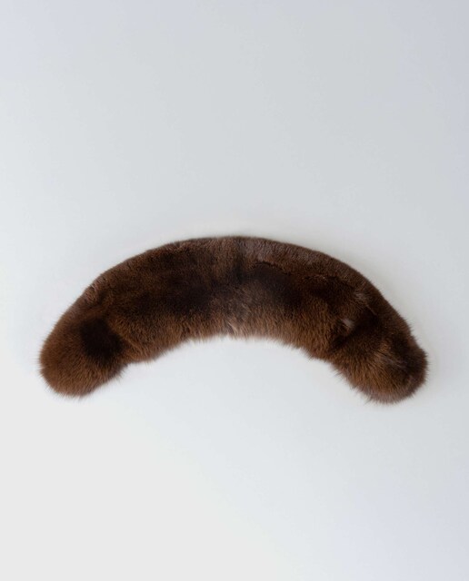 Imagen 0 de Estola de pelo de zorro en color marrón oscuro